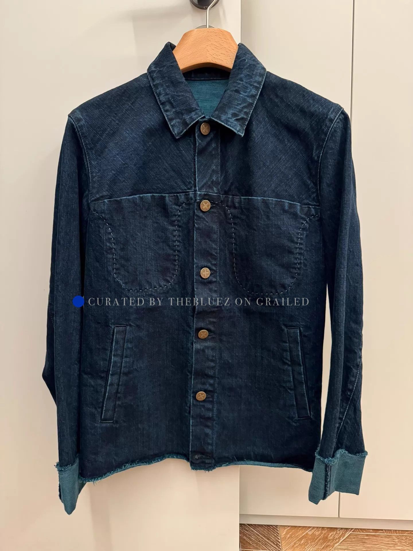 Ma+ Dark Avant-Garde Denim Jacket in Blue Size US S / EU 44-46 / 1 - 1 Thumbnail