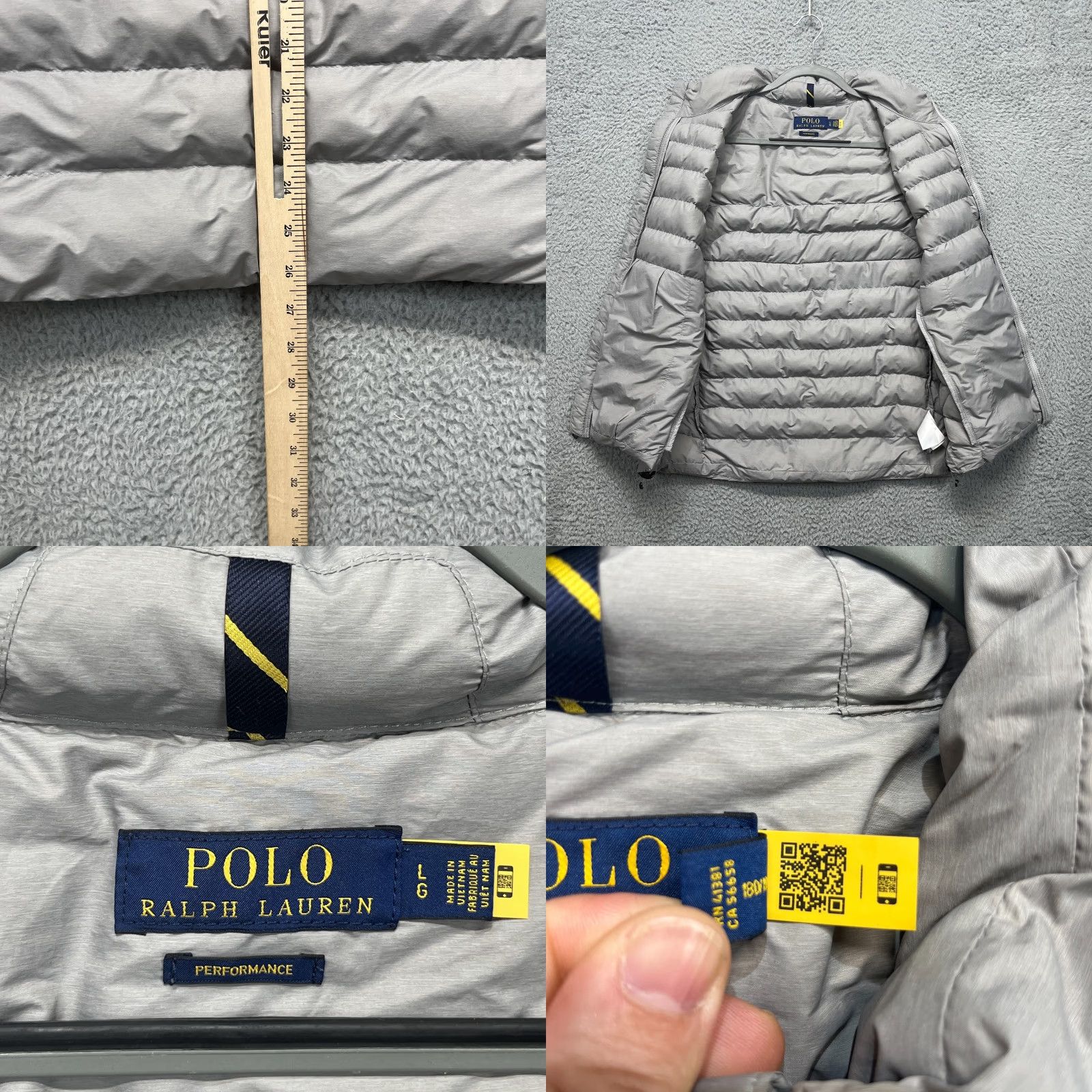 Polo Ralph Lauren Performance Vest Mens L Gray Polo Ralph Lauren Performance Vest Mens L Gray Puffer Quilted Nylon Warm