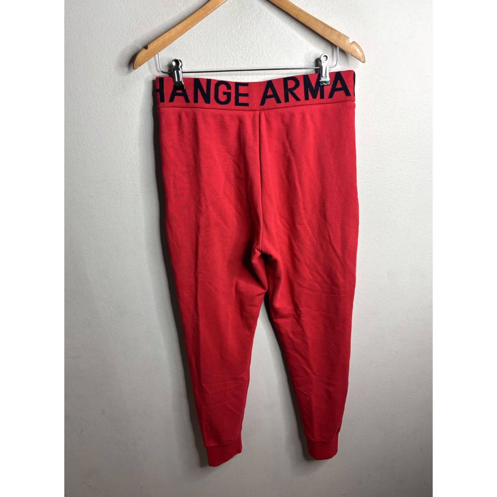 Armani Exchange Armani Exchange Sweatpants Mens M Red Jogger Slim Fit Elastic Waist Pockets Drawstring Casual Activewear Tapered Leg Winter Size US 31 - 4 Thumbnail