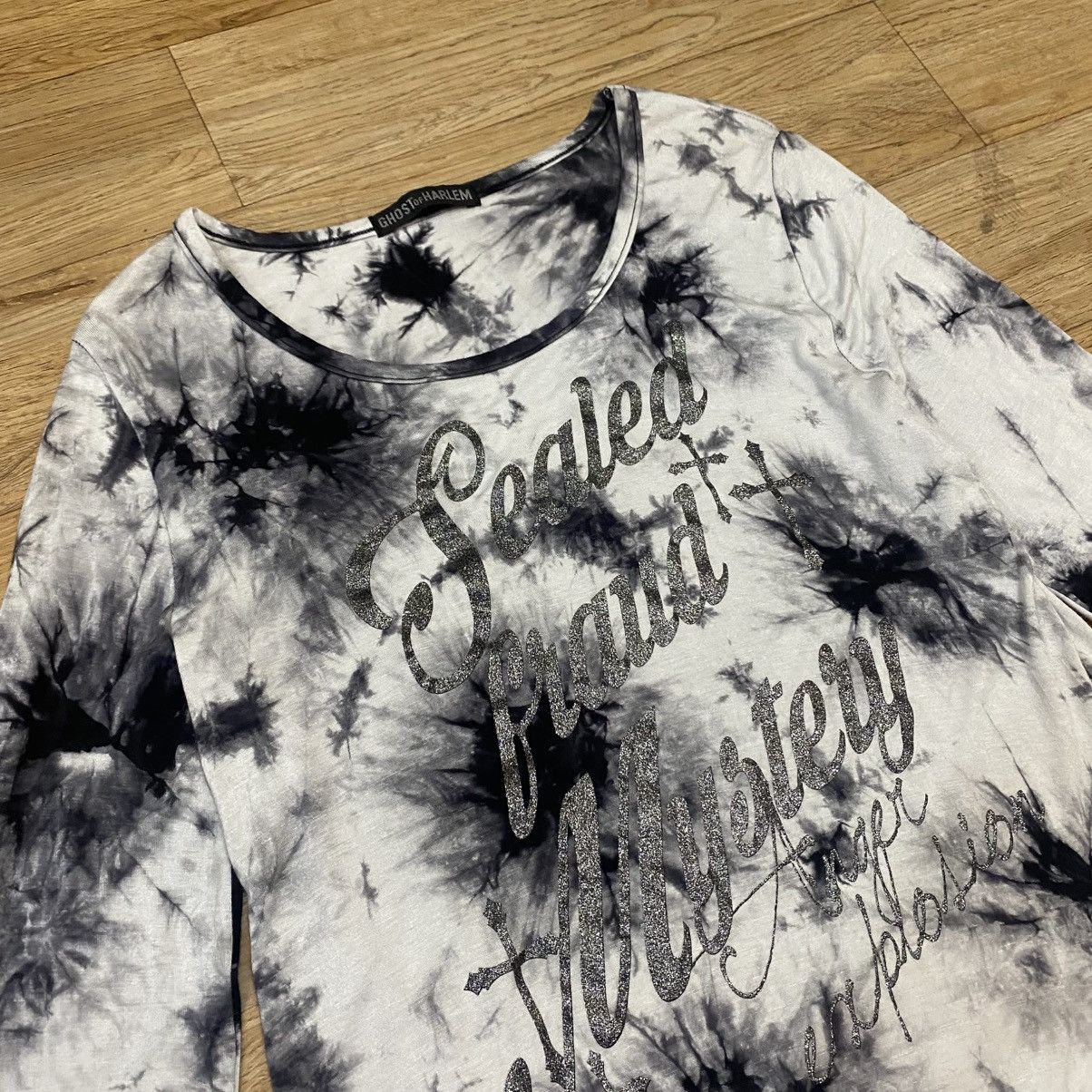 Japanese Brand 2000s Ghost Of Harlem - Vkei Style Tie Dye Poem Long Sleeve Size S / US 4 / IT 40 - 2 Thumbnail