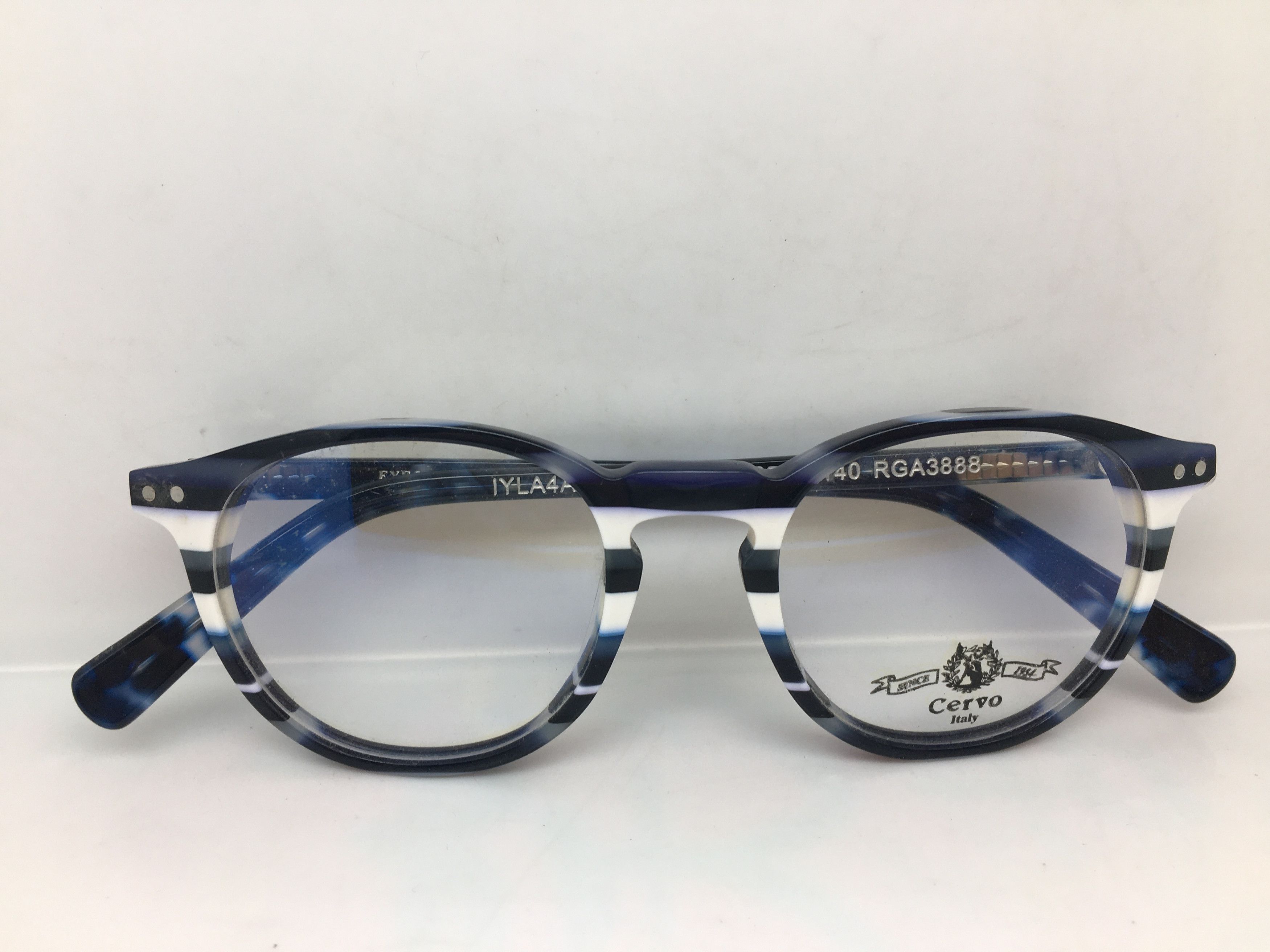 Other EYECRAFT White Blue Keyhole Eyeglasses Frame Size ONE SIZE - 6 Thumbnail