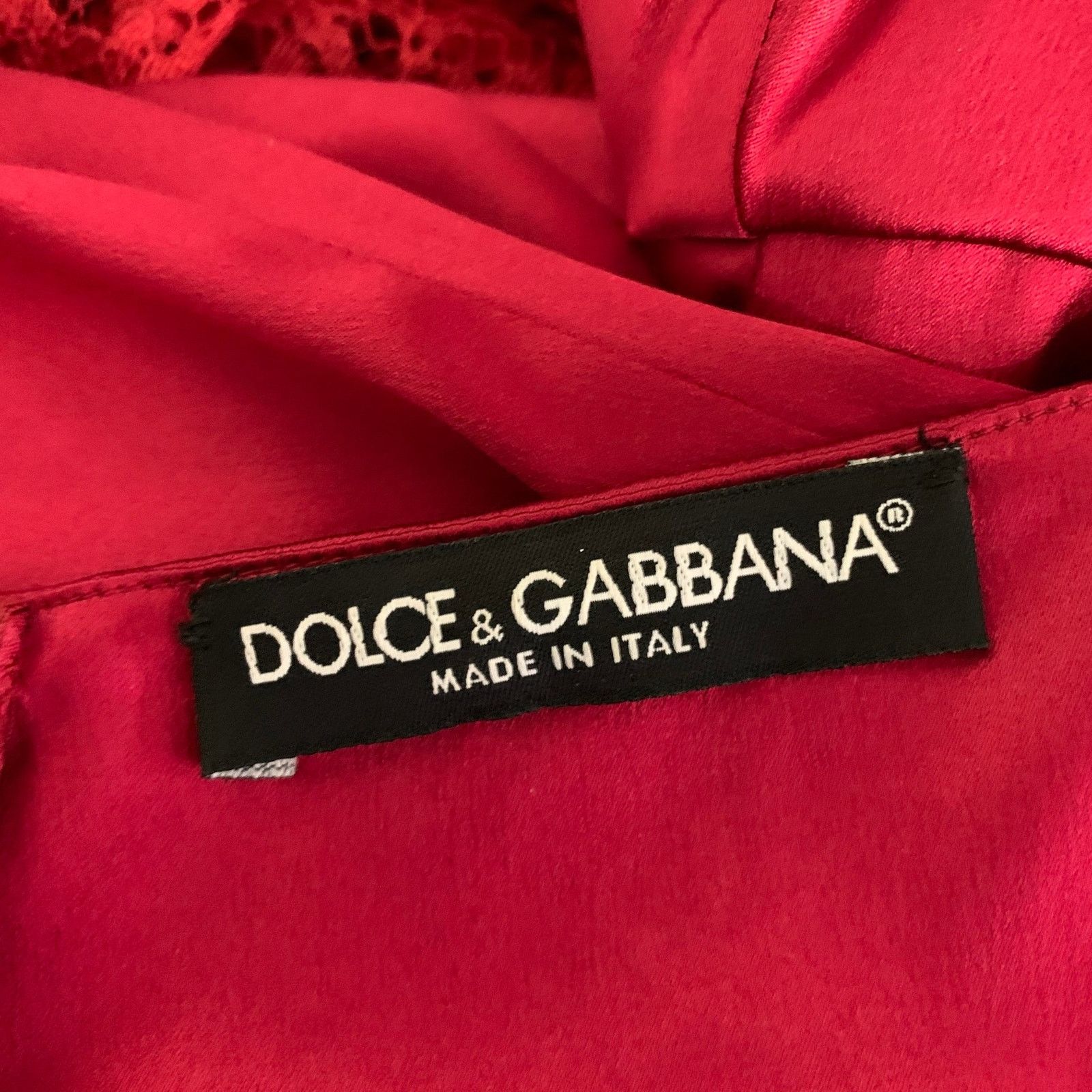 Dolce & Gabbana DOLCE & GABBANA Size M Red Satin Lace Long Gown Size M / US 6-8 / IT 42-44 - 5 Thumbnail
