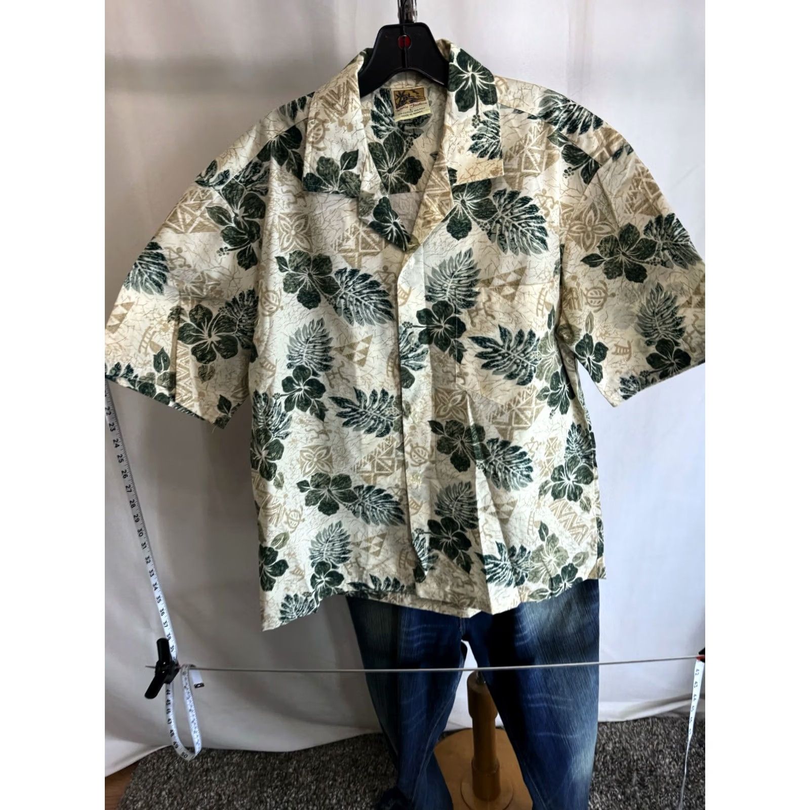 Vintage Winnie Fashion Hawaii Green Floral SHORT SLEEVE BUTTON UP SHIRT Large L Mens Size US L / EU 52-54 / 3 - 4 Thumbnail