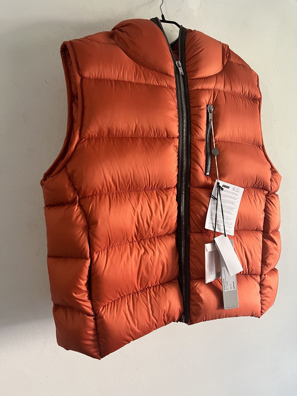 Rick Owens Orange Jacket Sleeveless Runway FW22 Jumbo Gimp Down Size US L / EU 52-54 / 3 - 1 Thumbnail