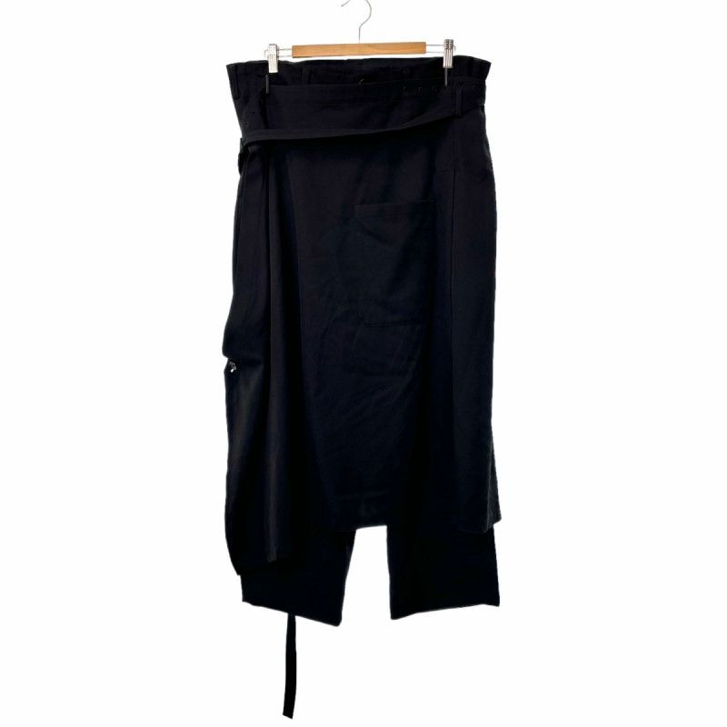 image of Yohji Yamamoto Pour Homme 23Ss Flare Skirt Pants Slacks in Black, Men's (Size 35)
