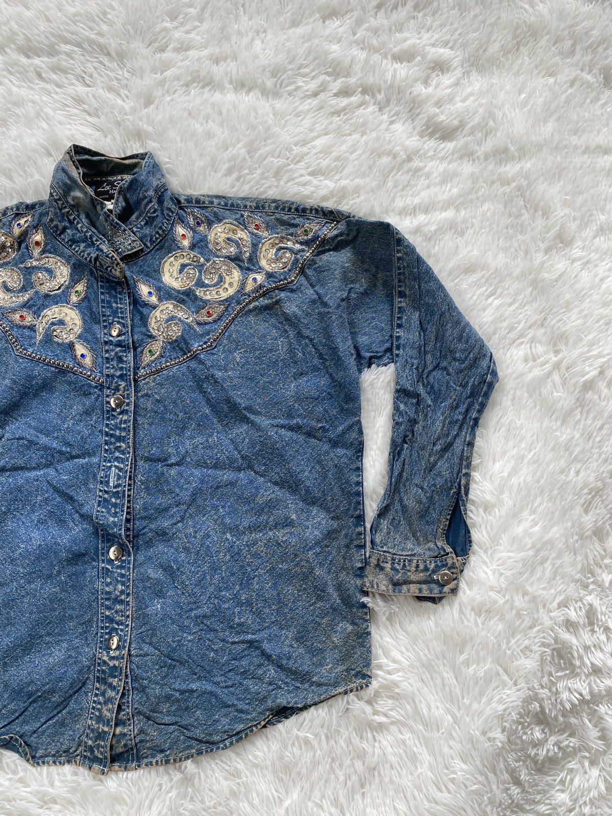 Vintage VINTAGE Lee Sands Hawaii Denim Button Jacket Women Size L / US 10 / IT 46 - 3 Thumbnail