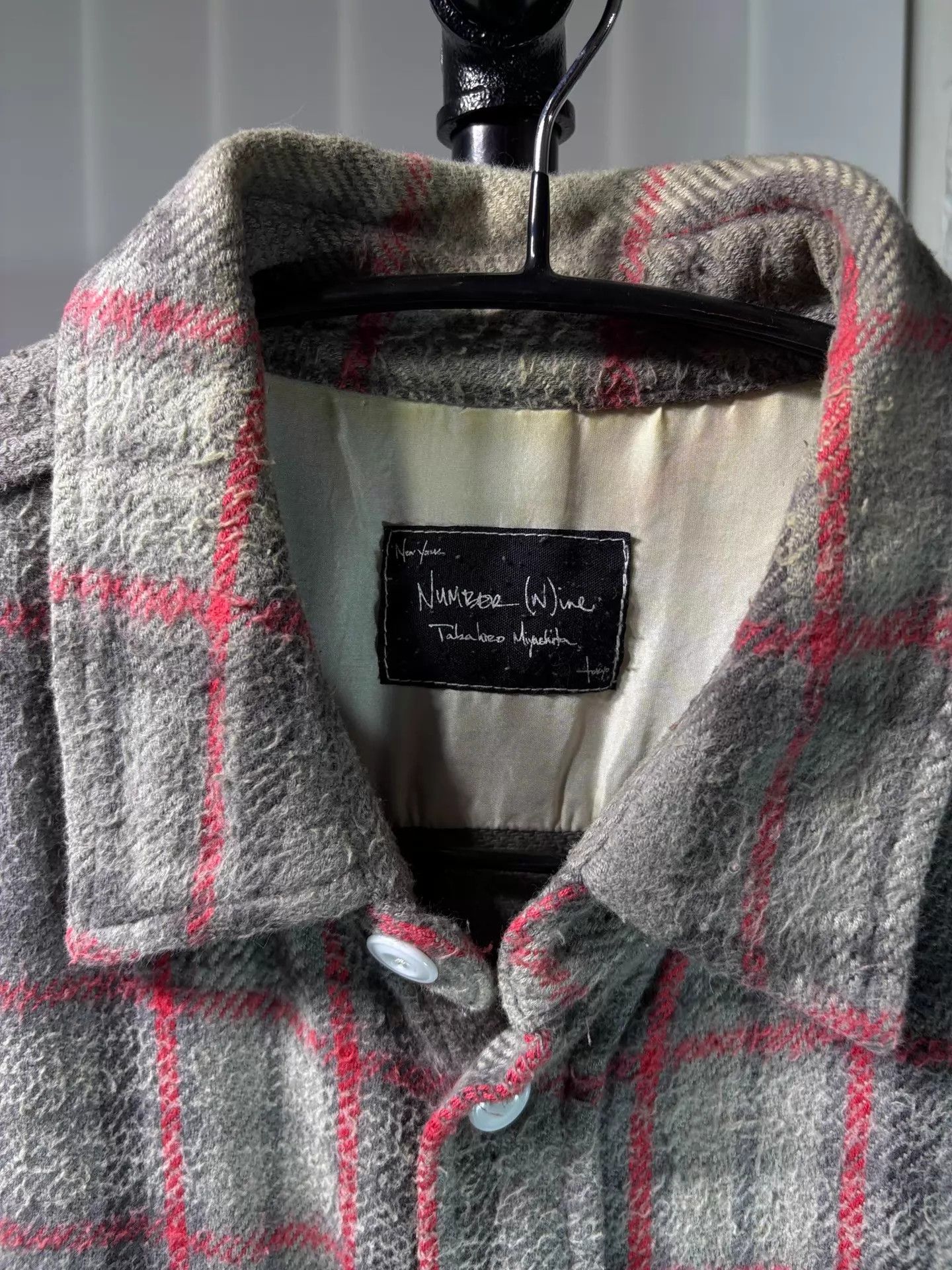 Number (N)ine Number (n)ine 05aw THE HIGH STEET Distressed Pilled Shirt Size US L / EU 52-54 / 3 - 3 Thumbnail