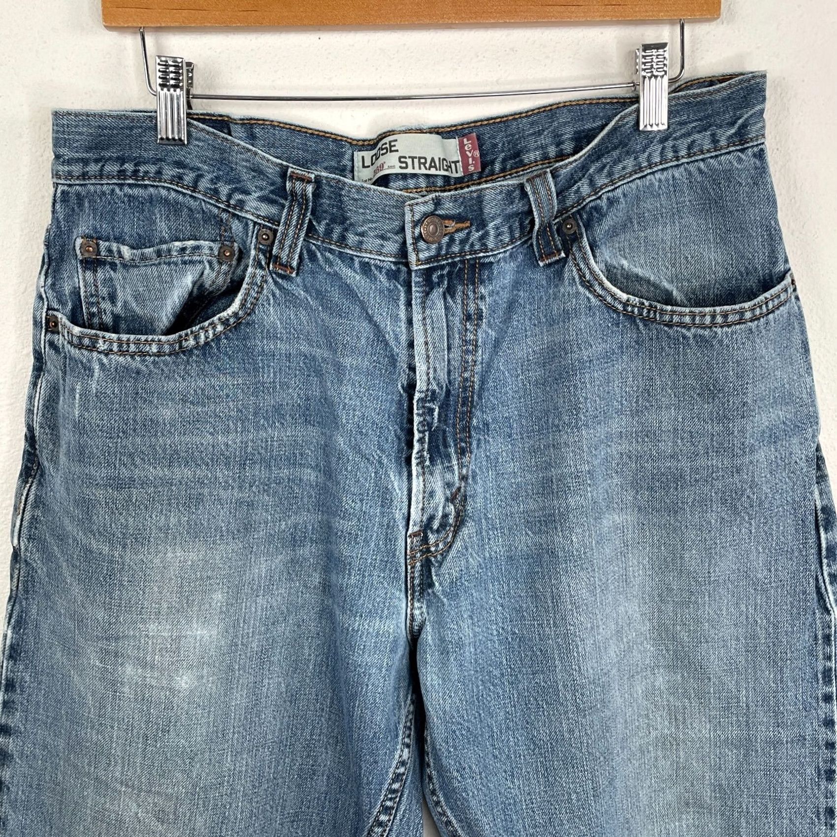Levi's VINTAGE Levi's 569 Jeans Men Wide Classic Straight Denim Blue 34x28 100% Cotton Regular Inseam 28" Rise High Size US 34 / EU 50 - 4 Thumbnail