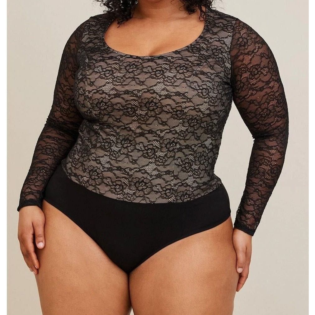 Torrid Torrid Womens Stretch Lace Crew Neck Corset Bodysuit 3X Size 3XL / US 20-22 - 1 Thumbnail