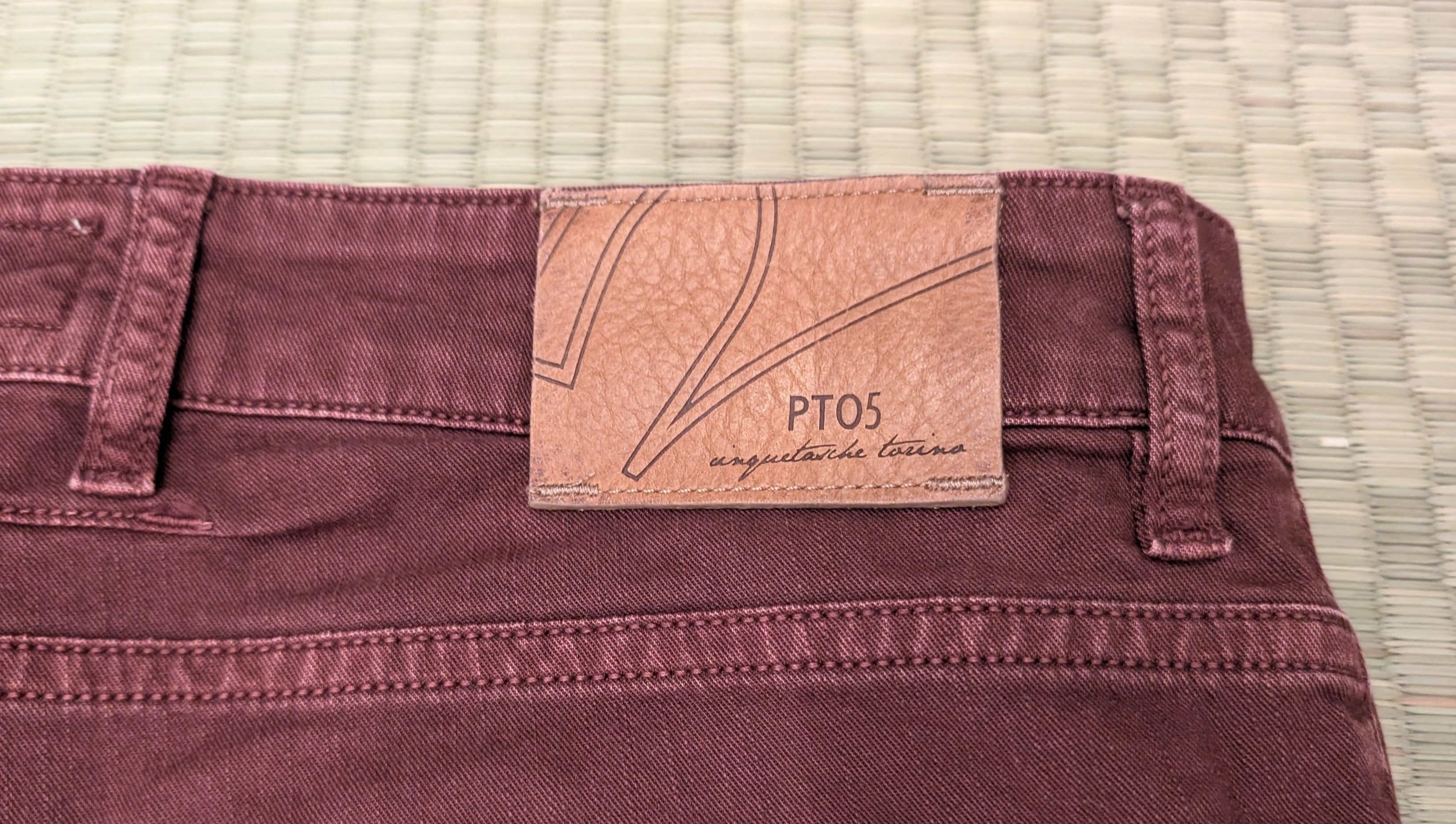 PT Torino PT05 Slim Fit 5-Pocket Pants Stretch Wine Red Size US 33 - 7 Thumbnail
