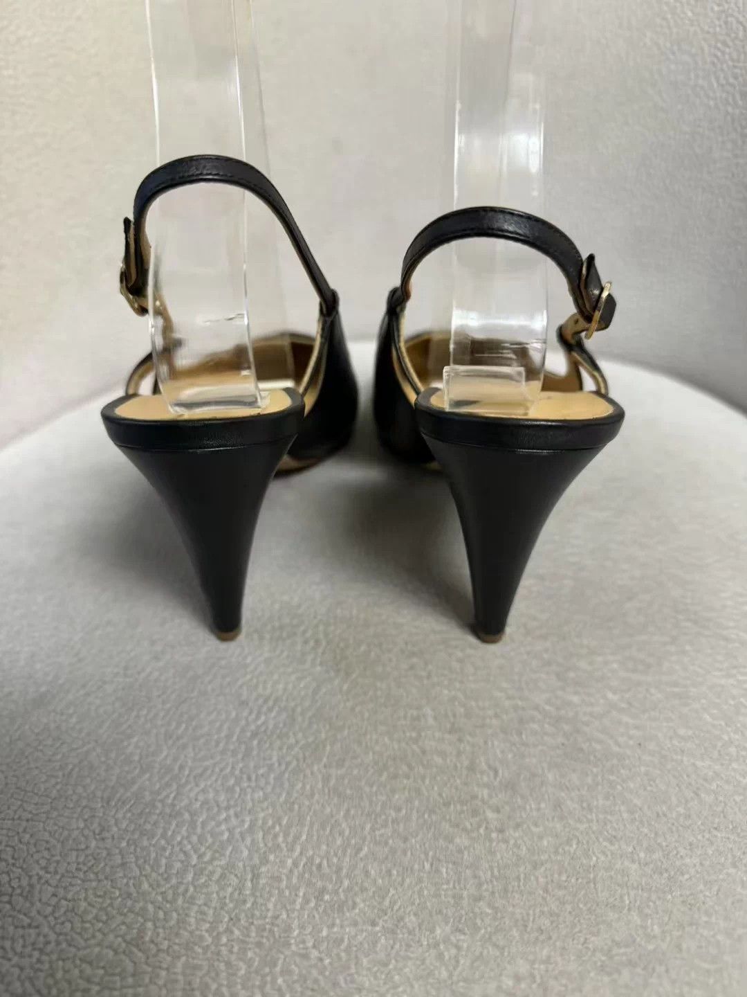 Chanel CHANEL Black 37 Block Heel Pumps Size US 6 / IT 36 - 3 Thumbnail