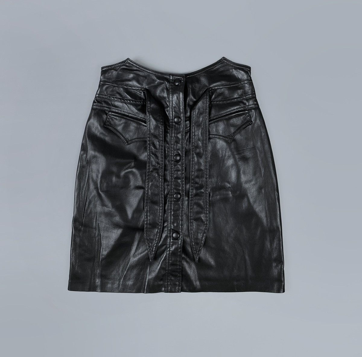 Nanushka Women's NANUSHKA Meda Belted Chai Vegan Leather Mini Skirt M Size 28" / US 6 / IT 42 - 4 Thumbnail