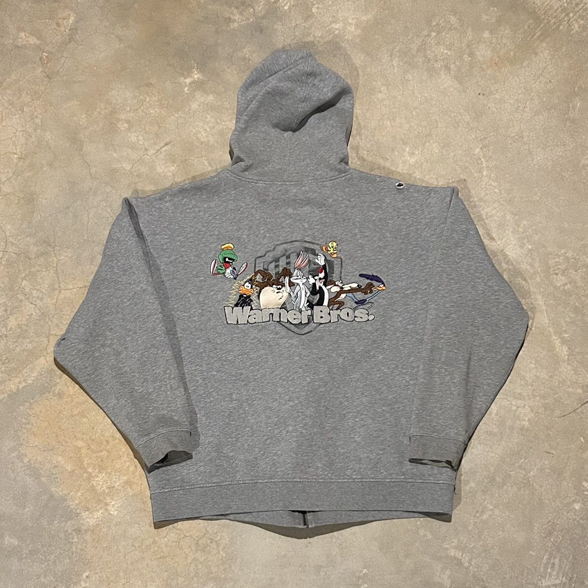 Vintage × Warner Bros Crazy Vintage 90s Looney Tunes WB Zip Up Hoodie Baggy Cyber Size US XL / EU 56 / 4 - 1 Thumbnail