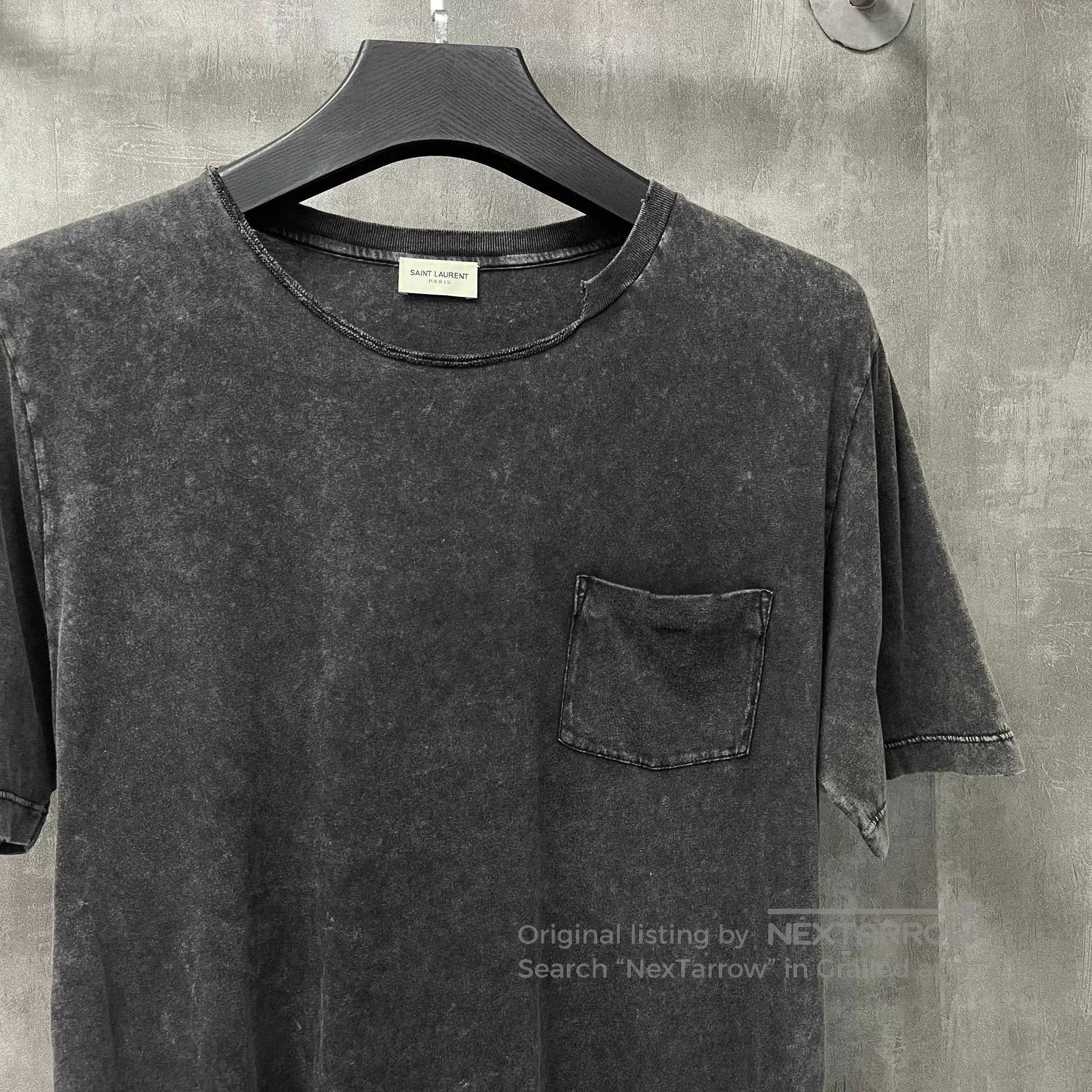 Saint Laurent Paris Saint Laurent Washed Gray Distressed Collar T. Size US S / EU 44-46 / 1 - 2 Thumbnail