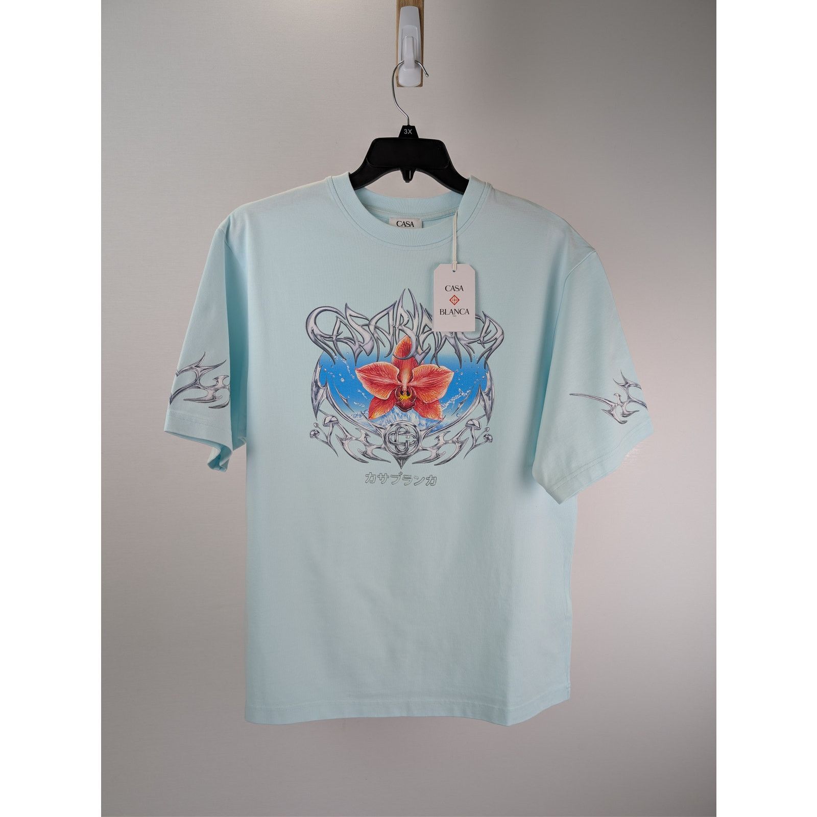 Casablanca o1rshd1 Blades Printed Oversized T-Shirt Pale Blue Jersey Size US XL / EU 56 / 4 - 8 Thumbnail