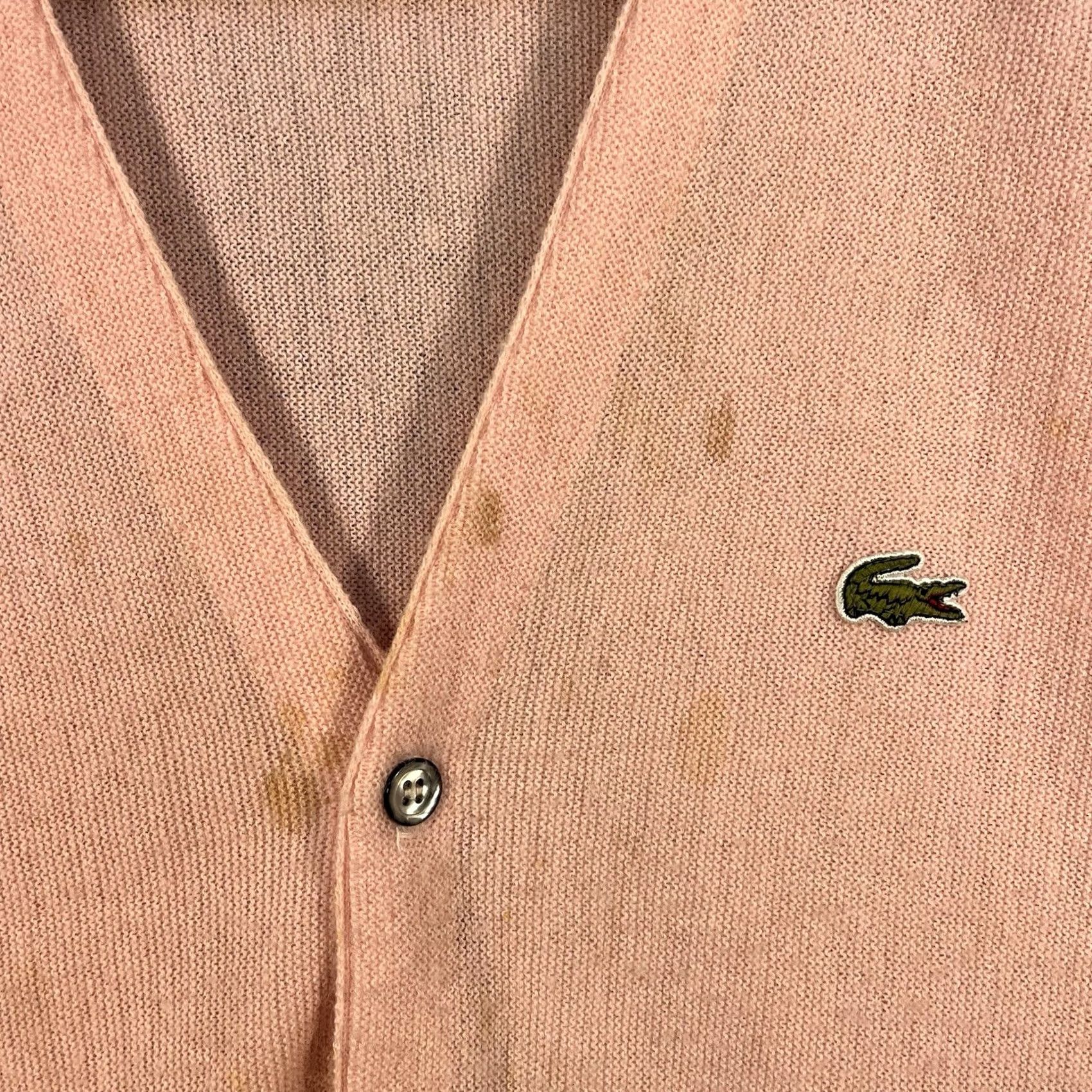 Izod VINTAGE Izod Lacoste Cardigan Sweater Orlon Acrylic Pink Button Front Mens XL 80s Size US XL / EU 56 / 4 - 2 Thumbnail
