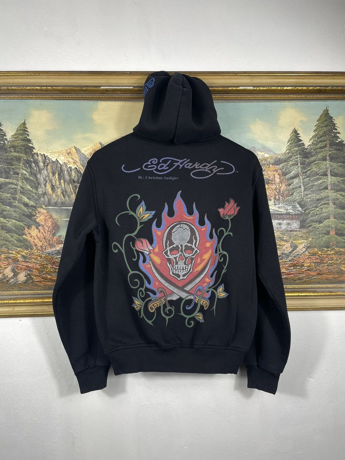 Christian Audigier Ed Hardy Retro 00s Hoodie With Crystals Affliction Grunge Size US S / EU 44-46 / 1 - 6 Thumbnail