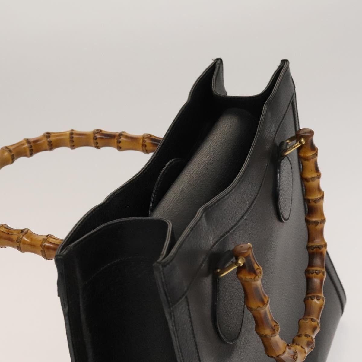 Gucci GUCCI Bamboo Hand Bag Leather Black Gold 002 1095 002 1095 Size ONE SIZE - 6 Thumbnail