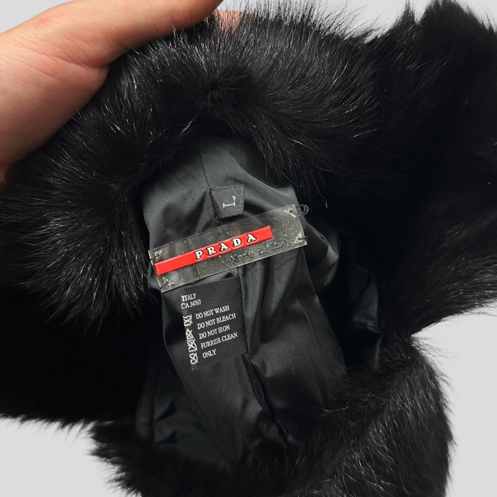 Prada Prada Sport AW99 Goat Fur Nylon Canvas Trapper Hat - L (M) Size ONE SIZE - 8 Thumbnail