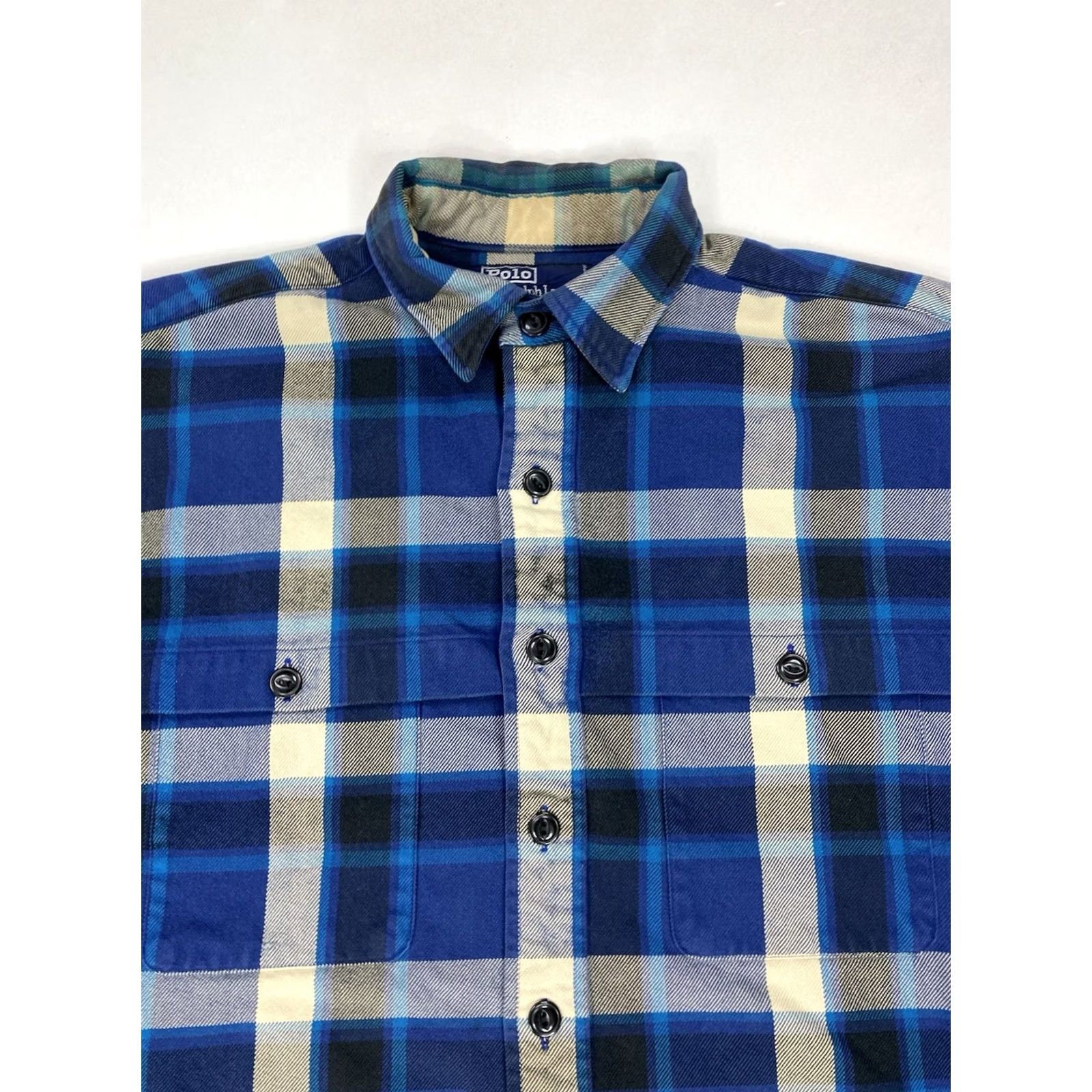 Polo Ralph Lauren VINTAGE Polo Ralph Lauren Heavyweight Plaid Shirt Men Medium Blue Long Sleeve Size US M / EU 48-50 / 2 - 6 Thumbnail