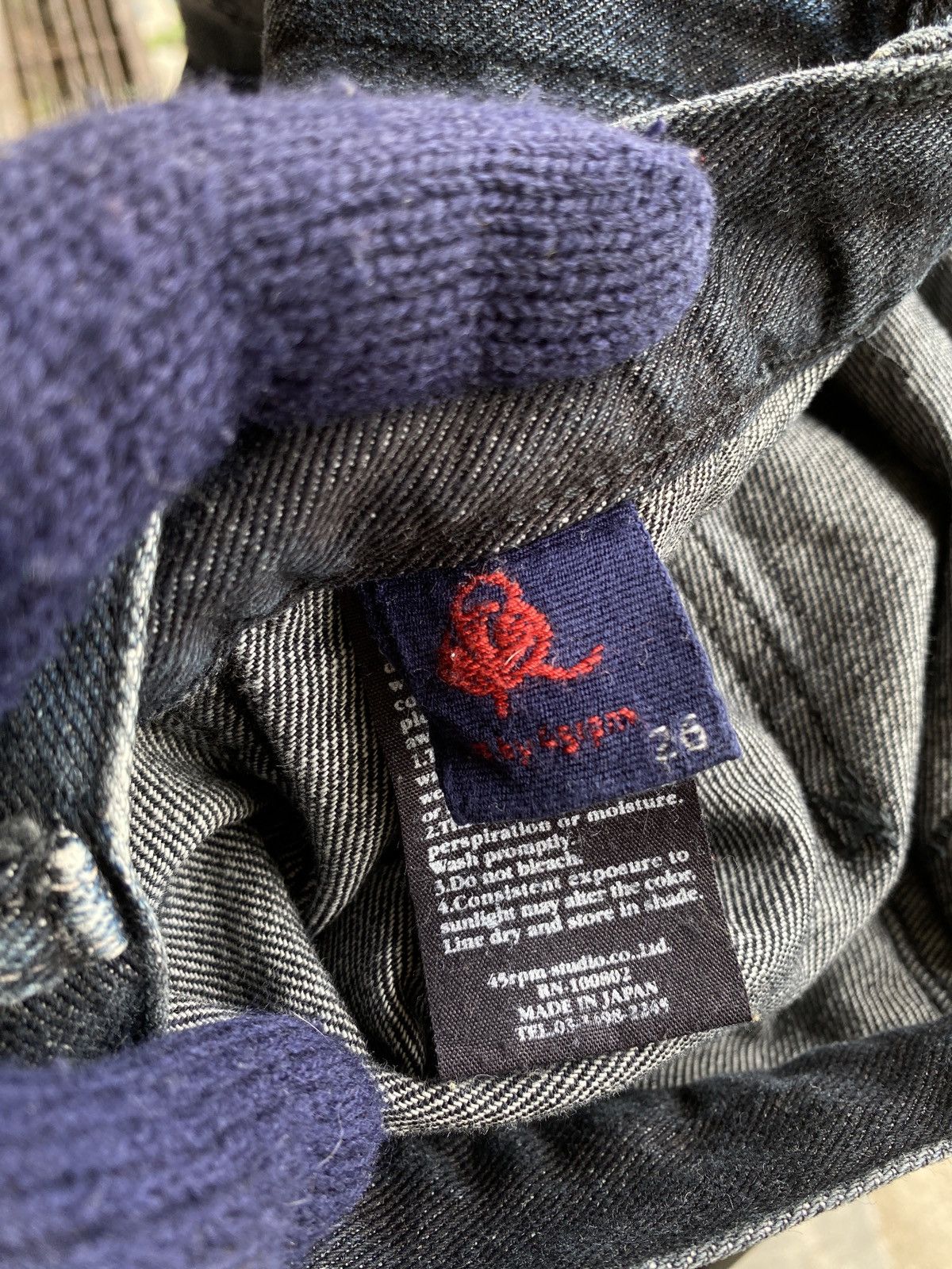 45rpm × Indigo × Japanese Brand 2000s - 45RPM Japan Fatigue Indigo Blue Faded Flare Denim Size US 26 / EU 42 - 16 Thumbnail