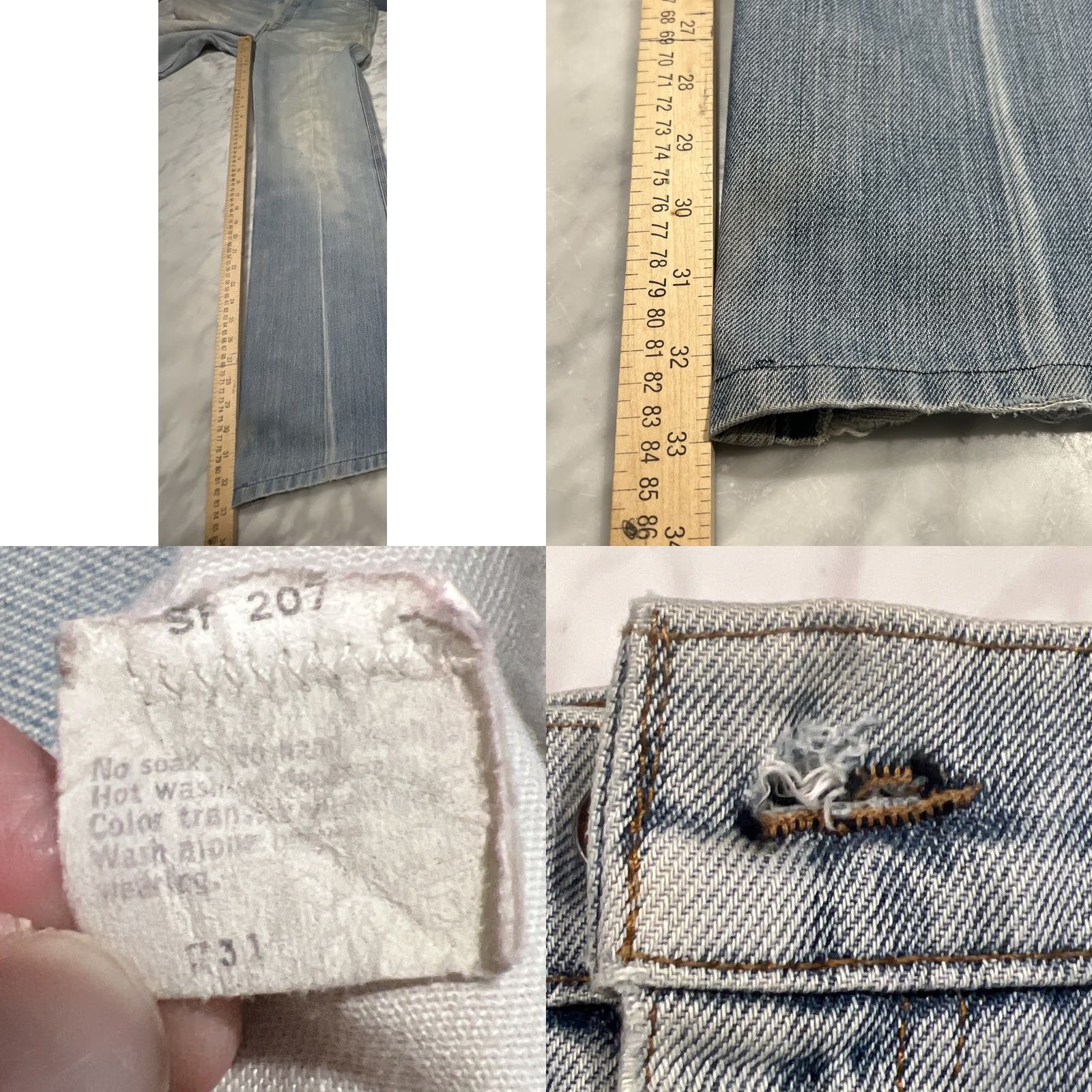 Levi's VINTAGE Levi’s 207 Orange Tab Flare Bell Bottoms Womens W28 L33 Thrashed Faded Denim 1970s Womens Mens Boys? Size 28" / US 6 / IT 42 - 11 Thumbnail