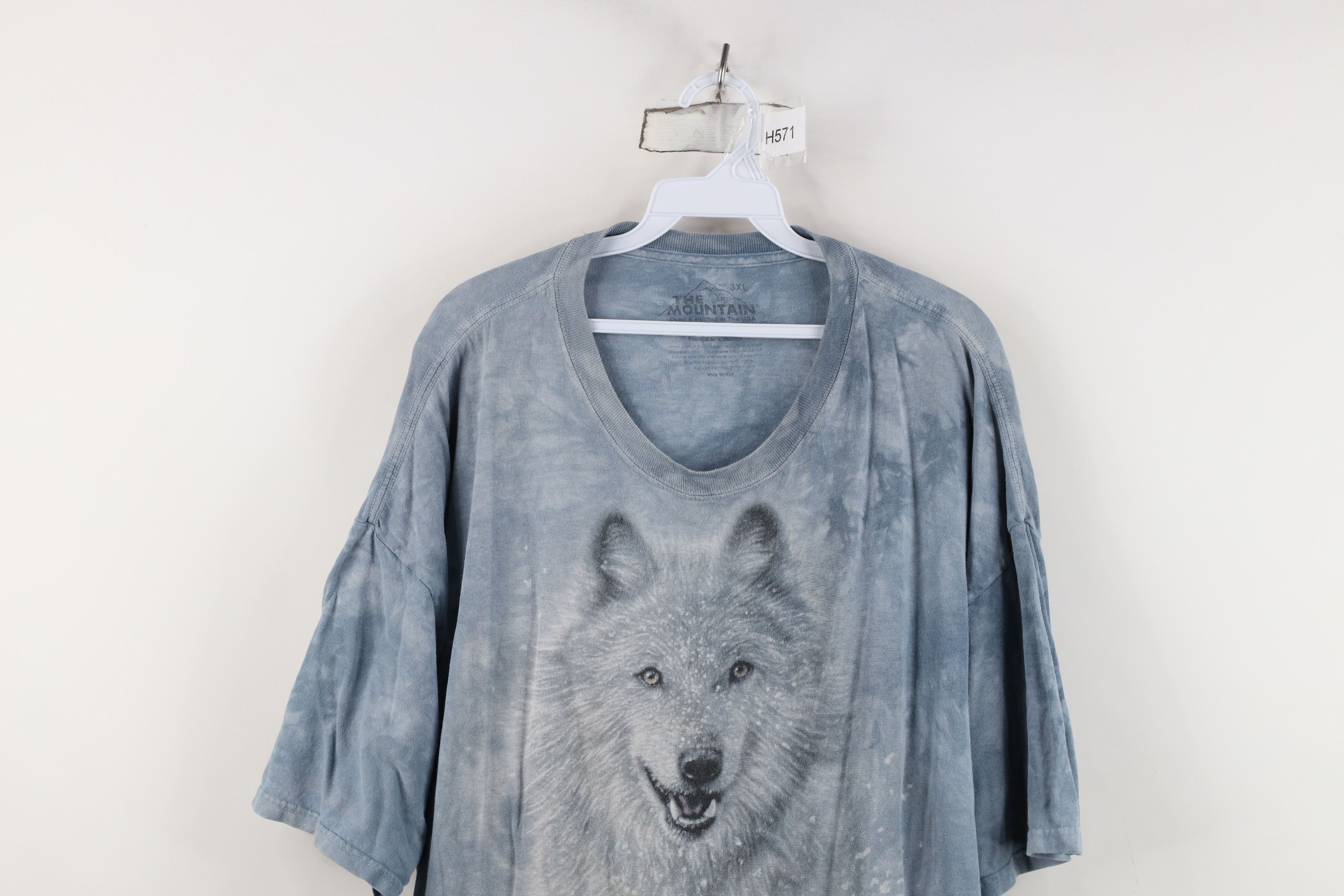 Vintage Vintage Y2K Streetwear Acid Wash Husky Dog Wolf T-Shirt Blue Size US XXL / EU 58 / 5 - 2 Thumbnail