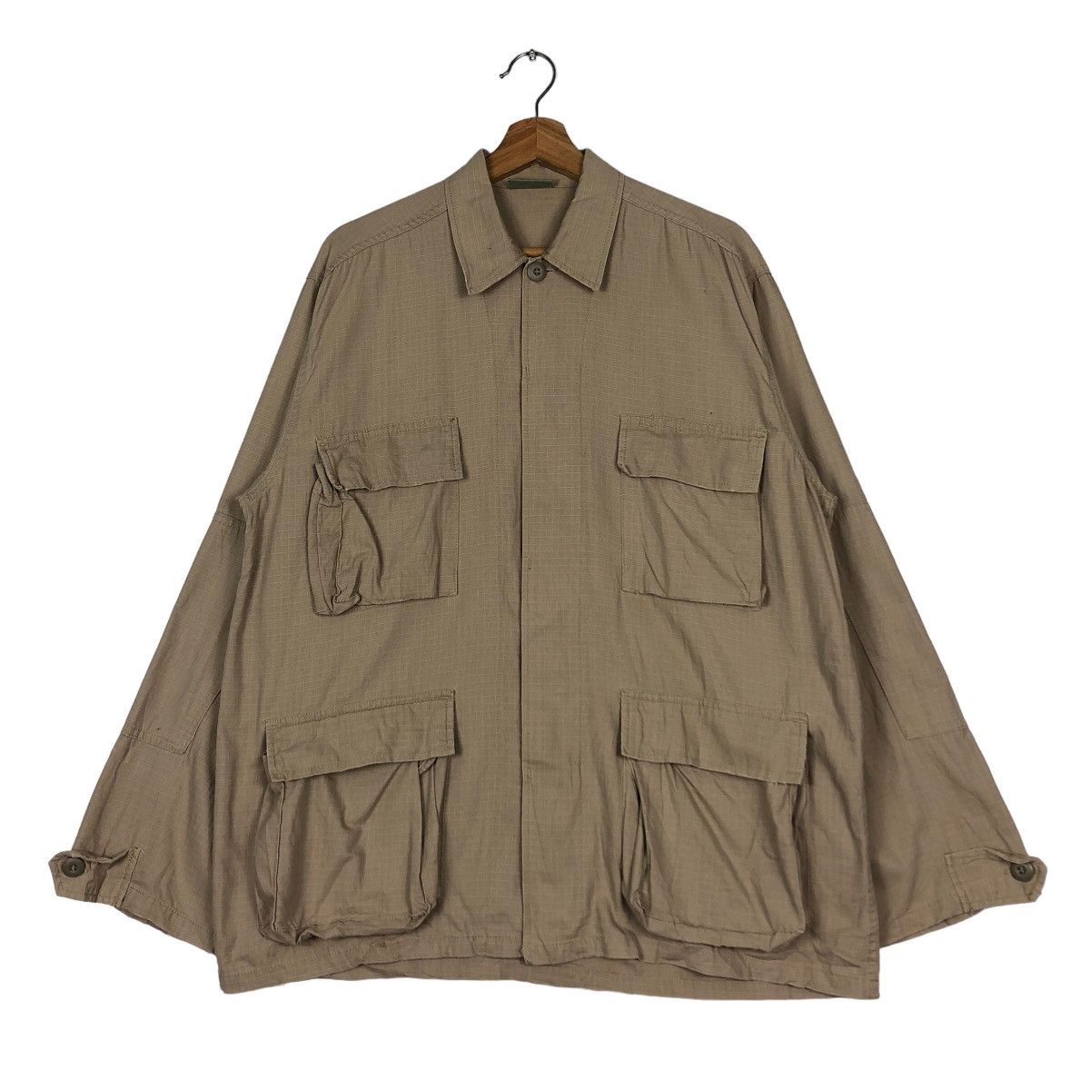 Japanese Brand Vintage Chore Cargo Jacket Multi Pocket Military Collection Size US M / EU 48-50 / 2 - 1 Thumbnail