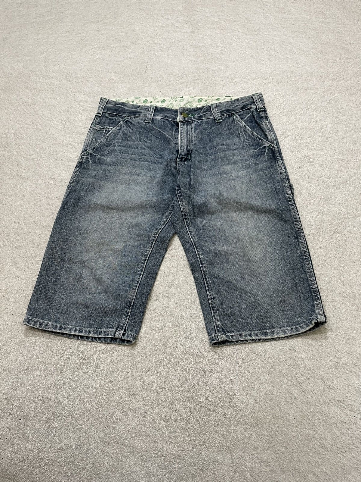 Japanese Brand 2000s Oskosh Jorts Denim Carpenter Jeans Washed Y2K Japan Size US 35 - 1 Thumbnail