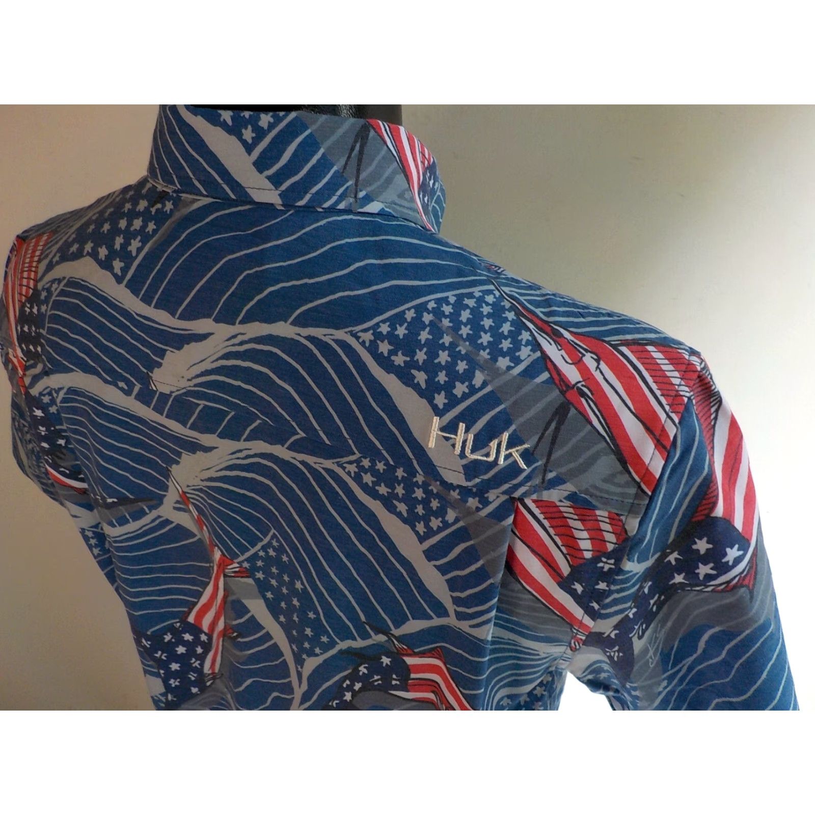 Vintage HUK Kona Fins N Stripes SS Fishing Shirt Red/Blue/White NWT SZ S Button-Up Polo Shirt Mens Size US S / EU 44-46 / 1 - 4 Thumbnail