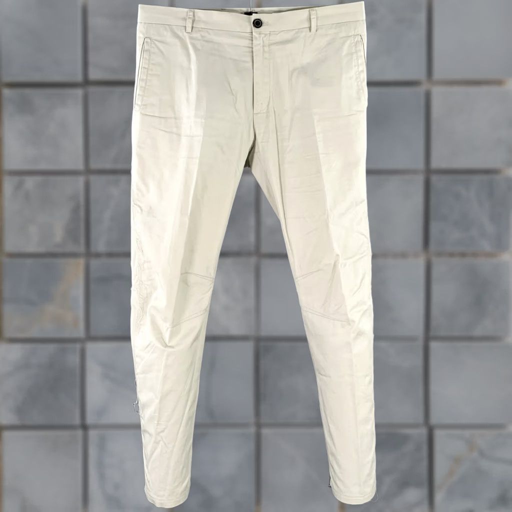 Lanvin LANVIN Dress Mens 32 Ivory Size Cotton Ankle Zip Flat Front Pants Size US 32 / EU 48 - 1 Thumbnail