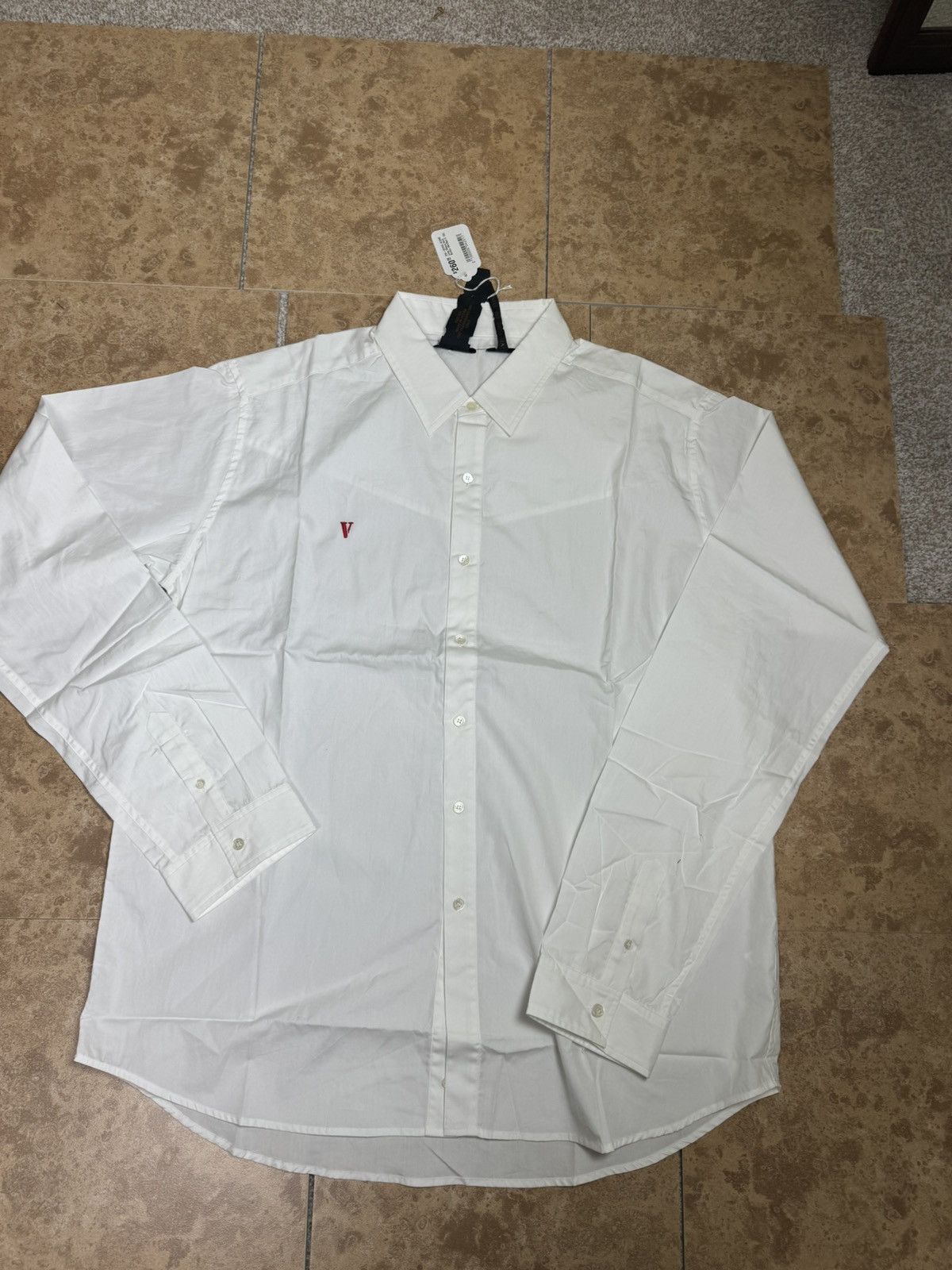 image of White Vlone Button Up, Men's (Size 2XL)