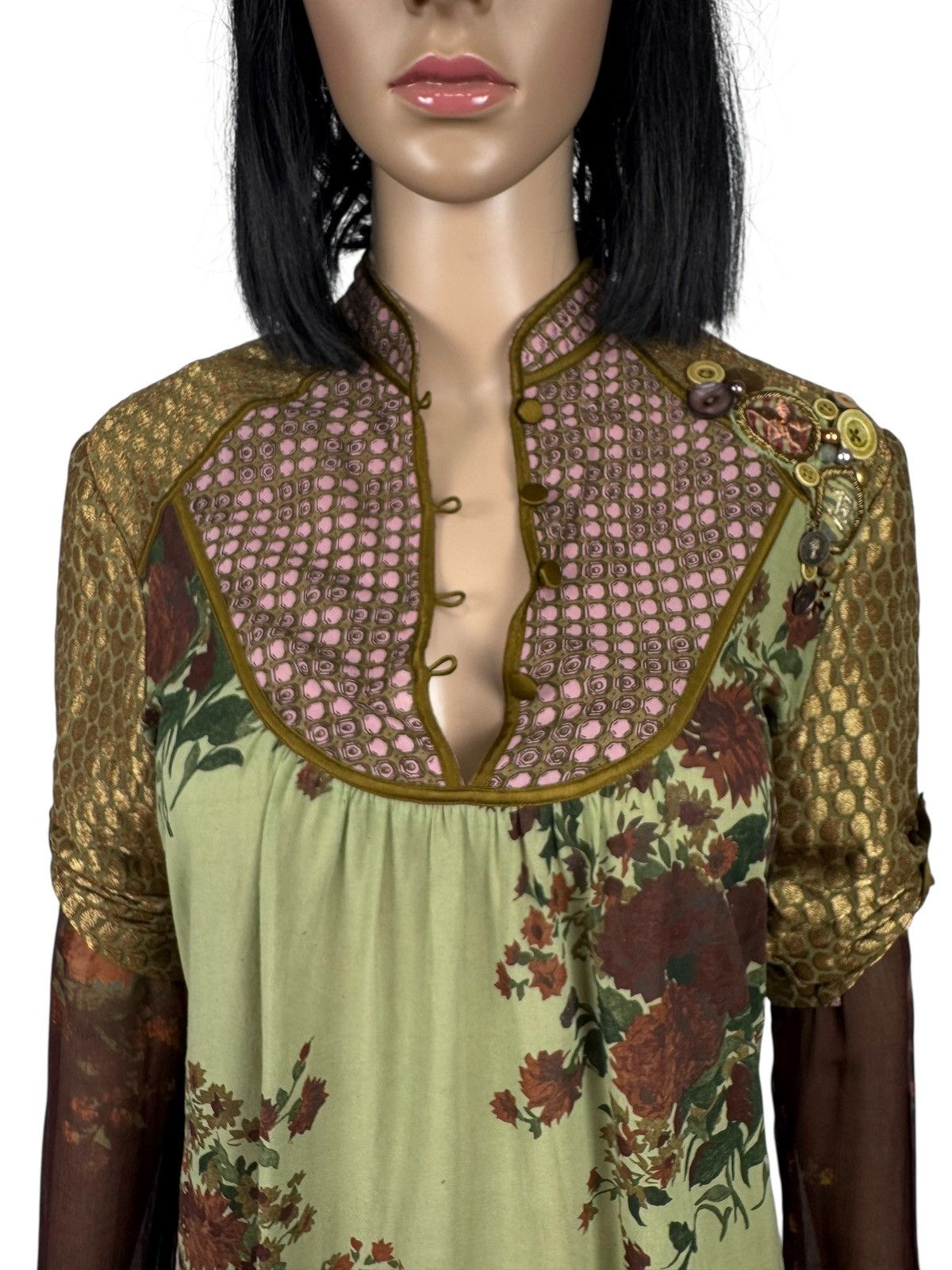 Other Sabyasachi India Silk Cotton Hand Printed Dress Stitched 12 Size M / US 6-8 / IT 42-44 - 14 Thumbnail