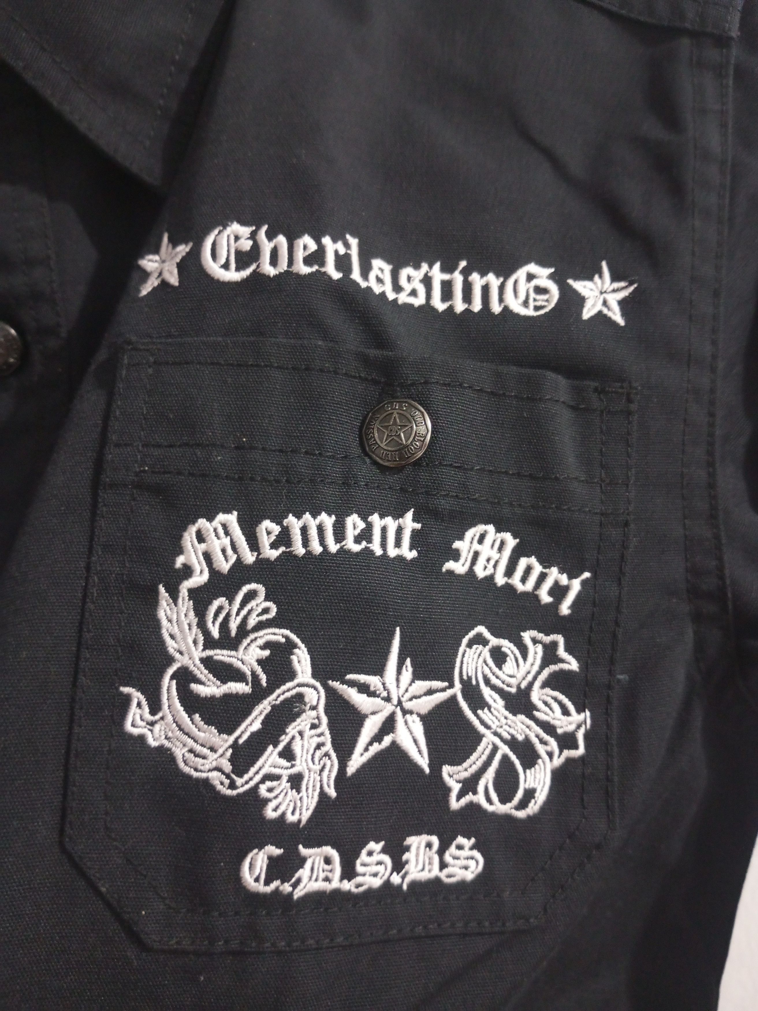 Japanese Brand cds black sense Paisley embroidery skull cross poem shirt Size US M / EU 48-50 / 2 - 4 Thumbnail