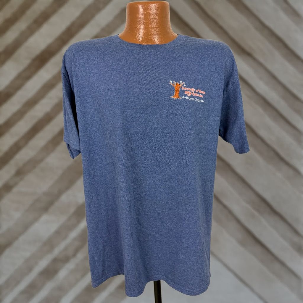 Jerzees VINTAGE Jerzees Florida Camping Shirt T-Shirt Adult L Blue 2000s Y2K Animal Florida Nature Outdoor Camp Fire Marshmallow Mens Size US L / EU 52-54 / 3 - 1 Thumbnail