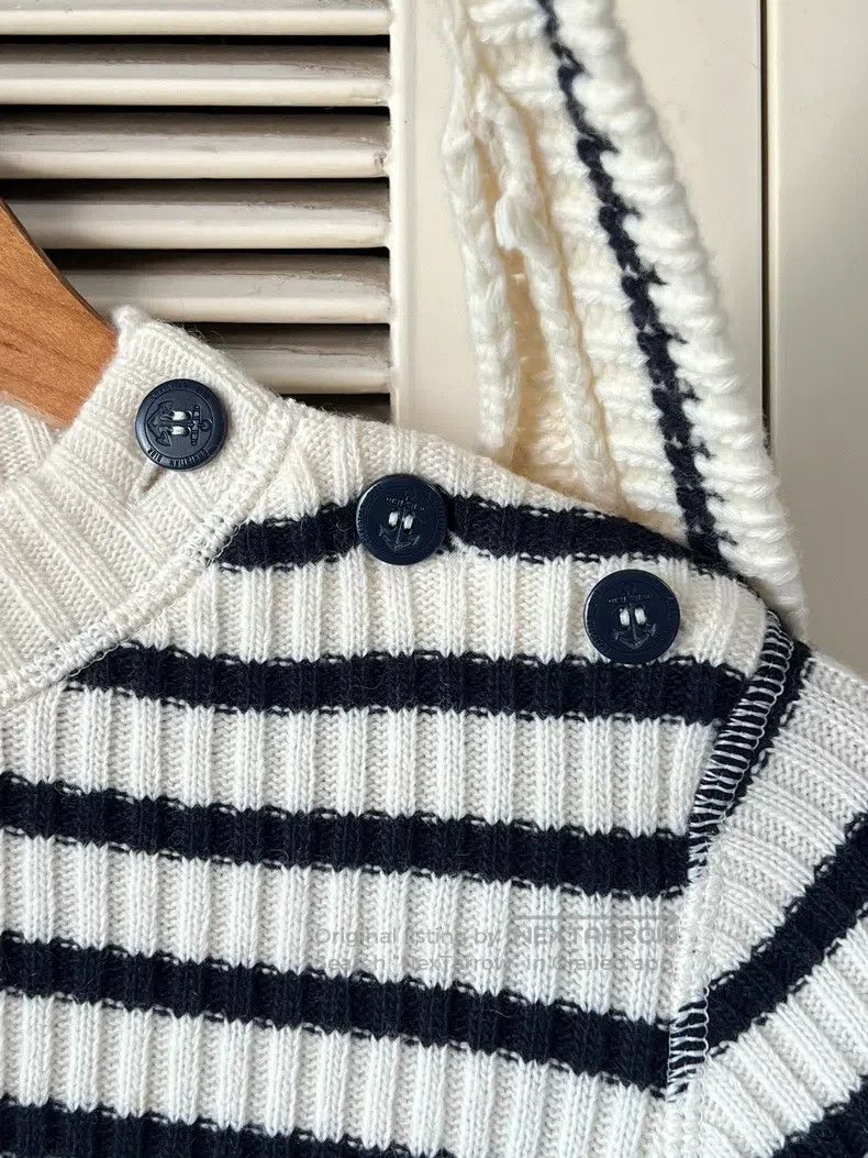 Dior Dior Black and white striped navy collar sweater Size XXS / US 00 / IT 34 - 4 Thumbnail