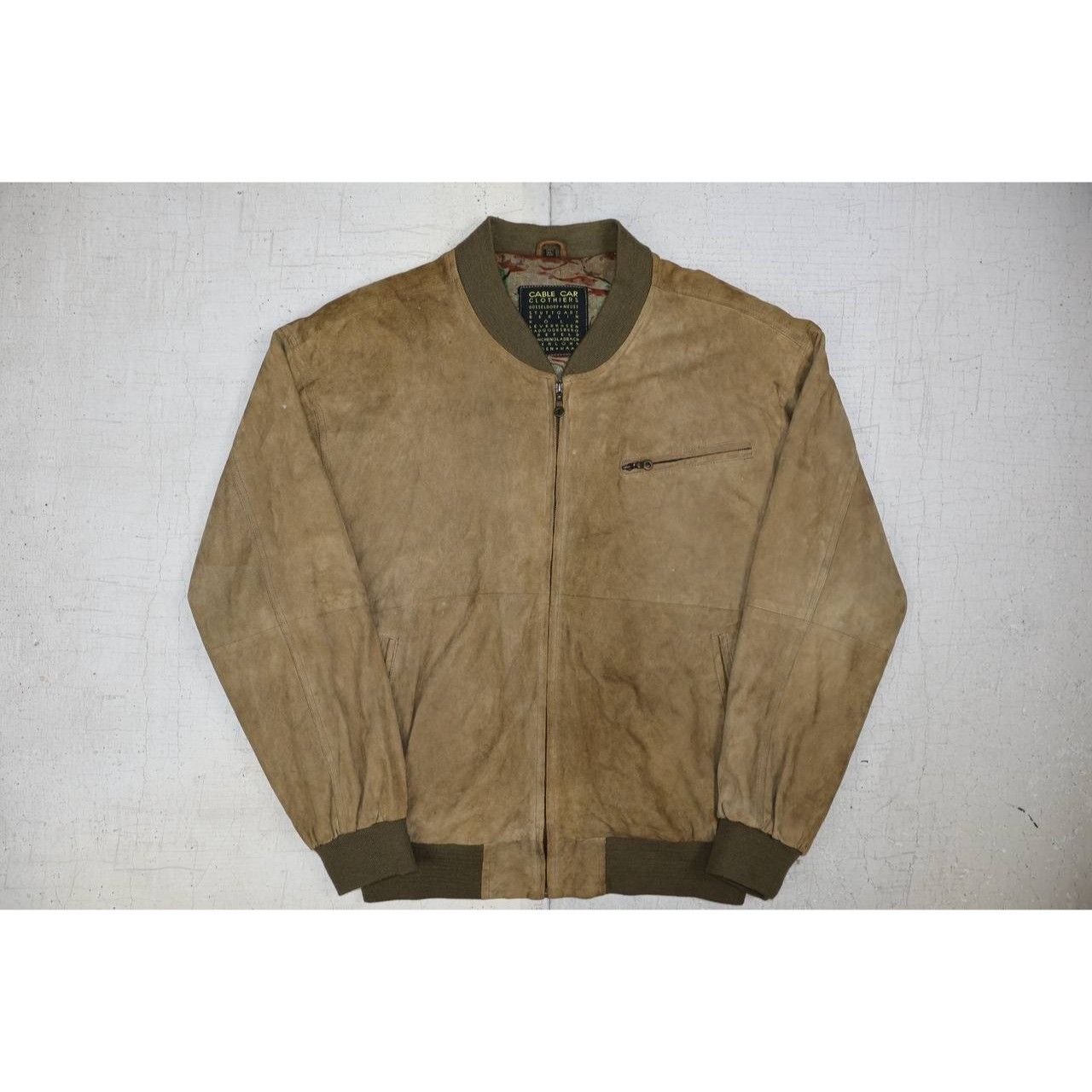 Vintage Vintage Echtes Leder Suede Leather Bomber Jacket Full Zip Up Size US XL / EU 56 / 4 - 1 Thumbnail