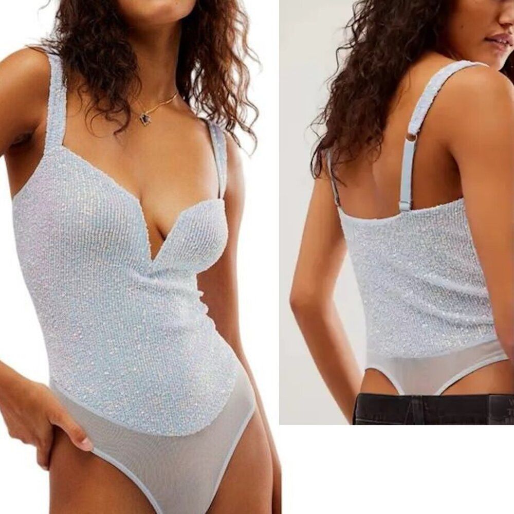 Free People NWT New Free People Intimately FP Sparks Fly Icy Blue Bodys Size XS / US 0-2 / IT 36-38 - 1 Thumbnail