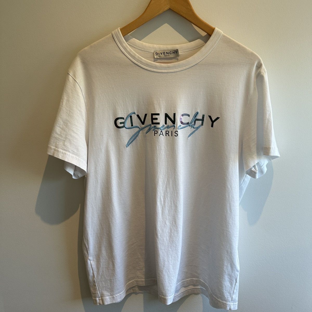 image of Givenchy Logo T-Shirt in White, Men's (Size Small)