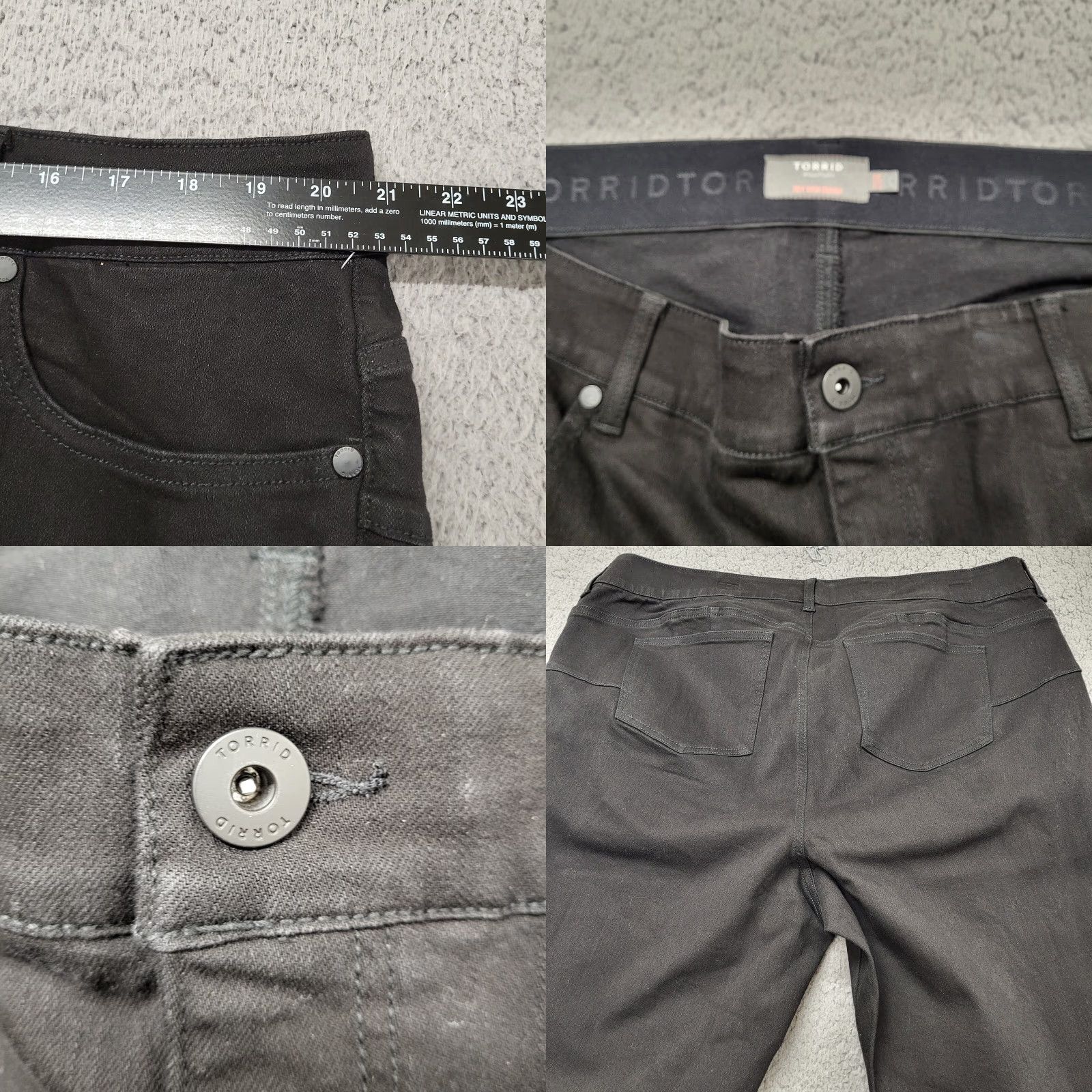 Torrid NWOT Torrid Jeans Womens 22 Sky High Skinny Premium Stretch Button Fly 22R Jeans Blue Cotton Blend 5-Pocket Distressed Womens SKU 22R Size 40" / US 18 - 8 Thumbnail