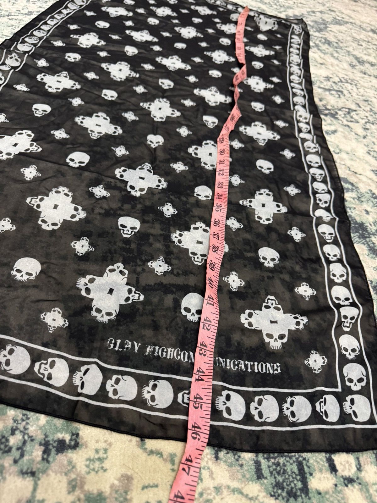 Japanese Brand GLAY HIGHCOMMUNICATION TOUR SKULL MOTIRVE PRINT SCARF Size ONE SIZE - 3 Thumbnail