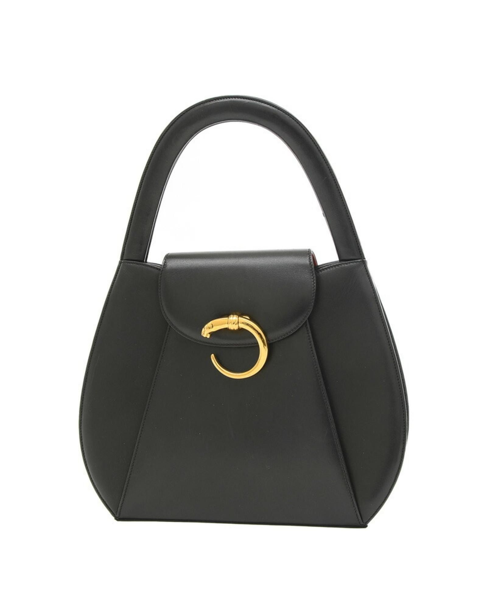 image of Cartier Sophisticated Black Leather Handbag, Women's