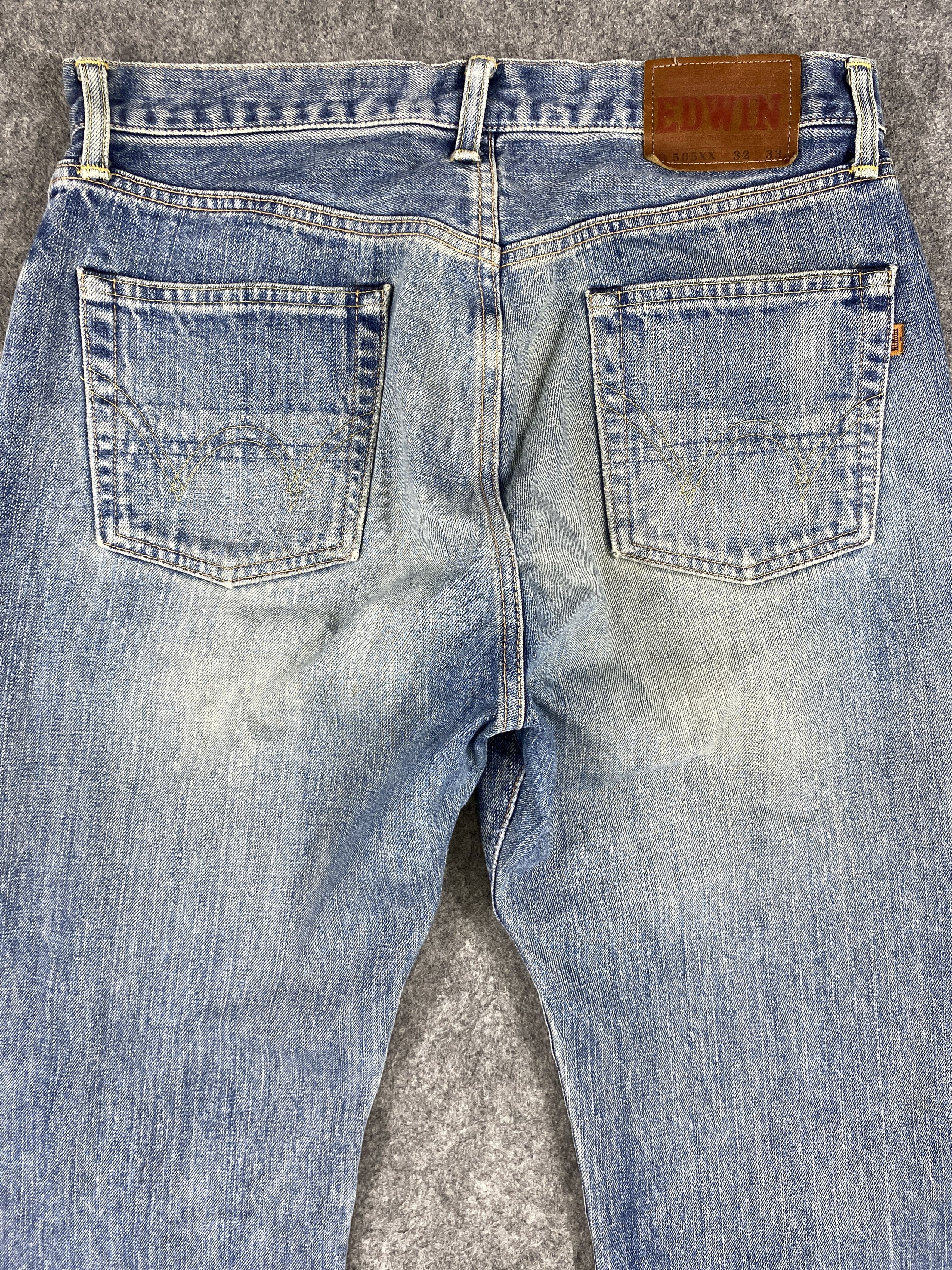Edwin VINTAGE EDWIN 505 SELVEDGE DENIM JEANS 32x33.5-JN1321 Size US 32 / EU 48 - 4 Thumbnail