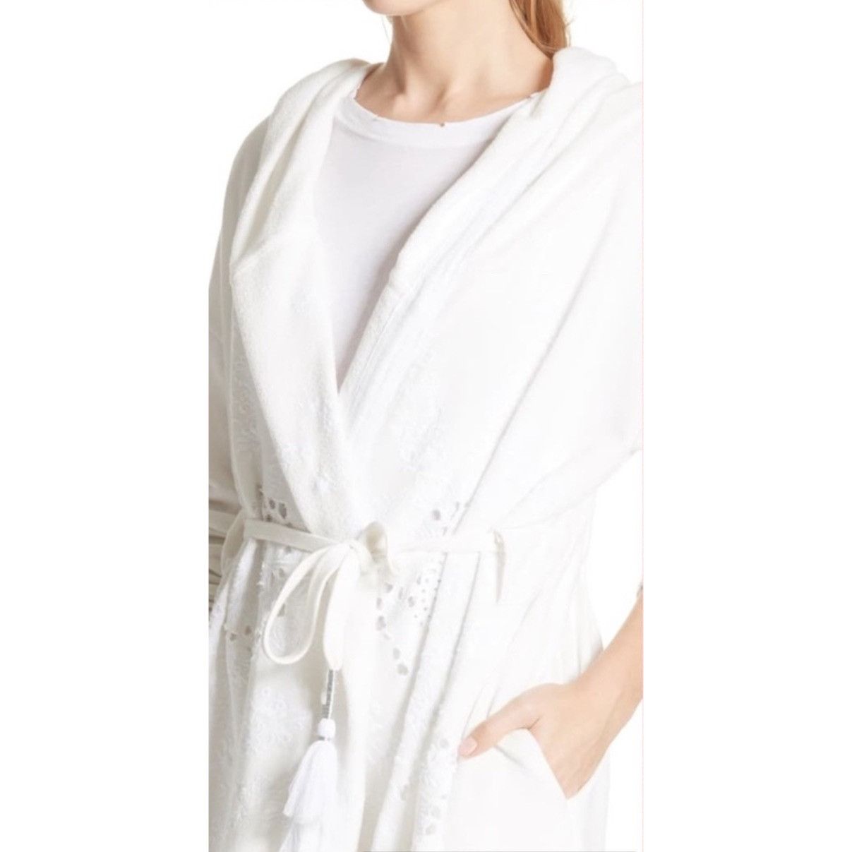 Free People Free People Ivory French Terry Relaxed Hooded Wrap Cardigan Size XS / US 0-2 / IT 36-38 - 17 Thumbnail