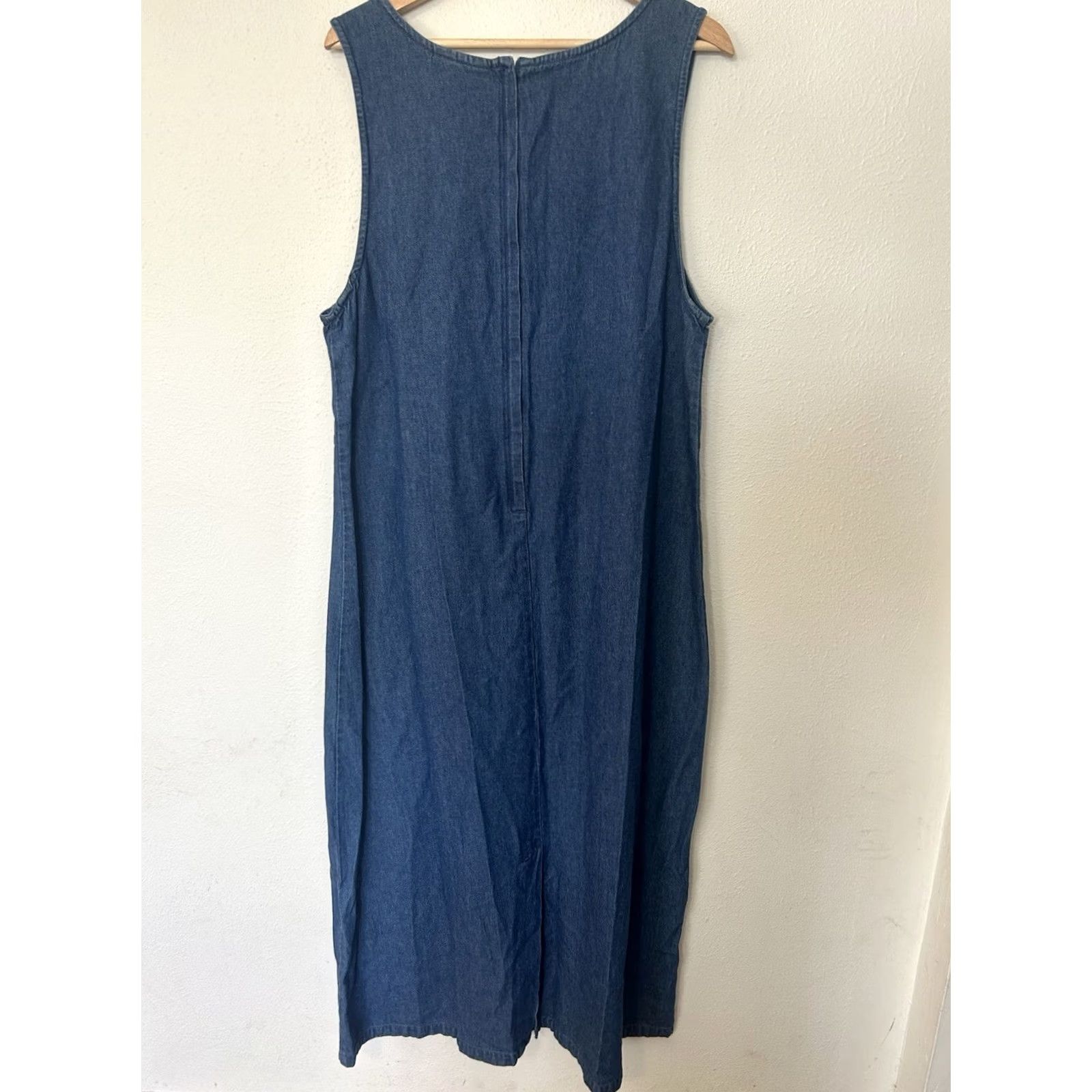 Denime Mountain Lake Casuals Denim Eyelet Embroidered Sleeveless Maxi Dress XL Blue Women Size XL / US 12-14 / IT 48-50 - 7 Thumbnail