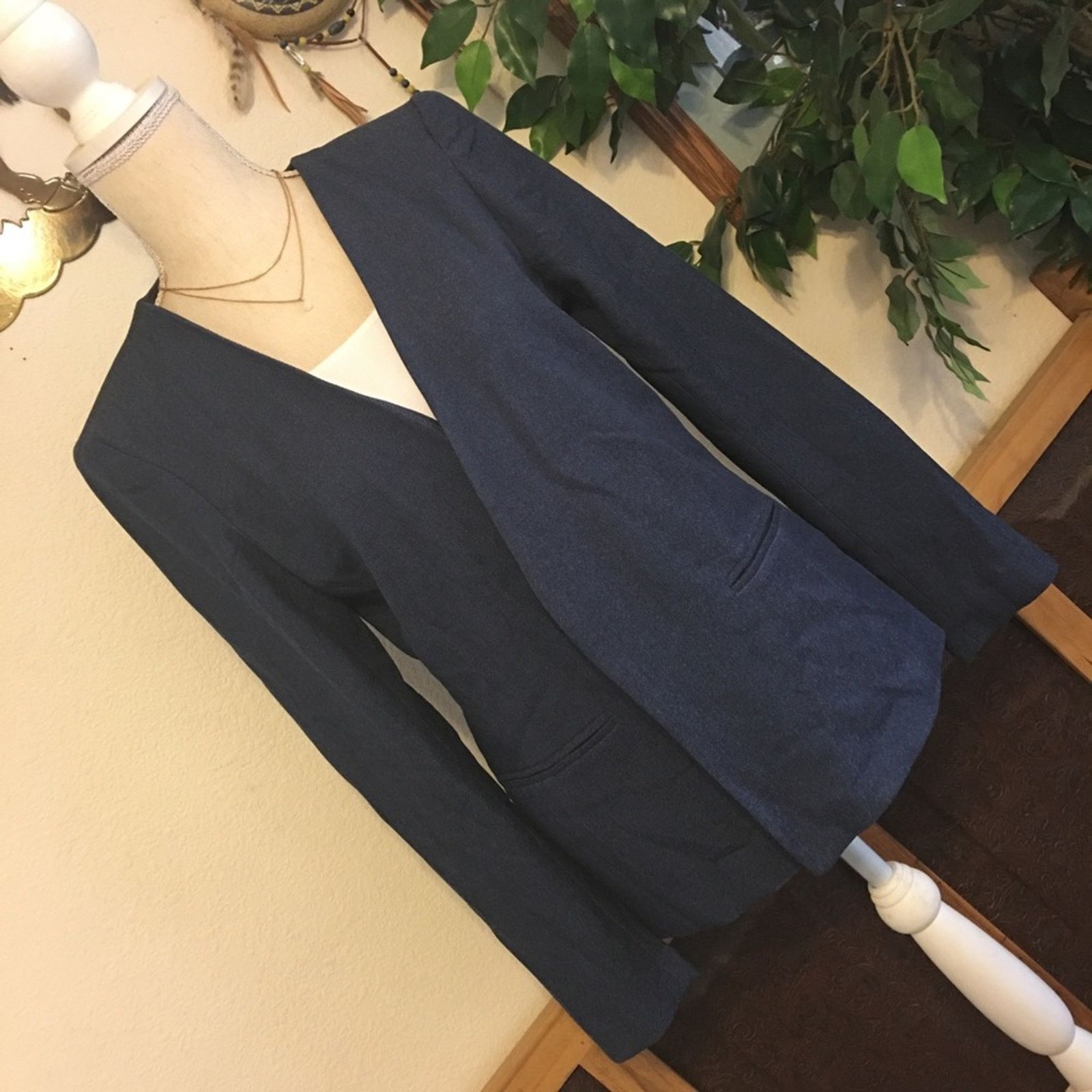 Other Adrienne Vittadini denim look open front blazer Size M / US 6-8 / IT 42-44 - 8 Thumbnail