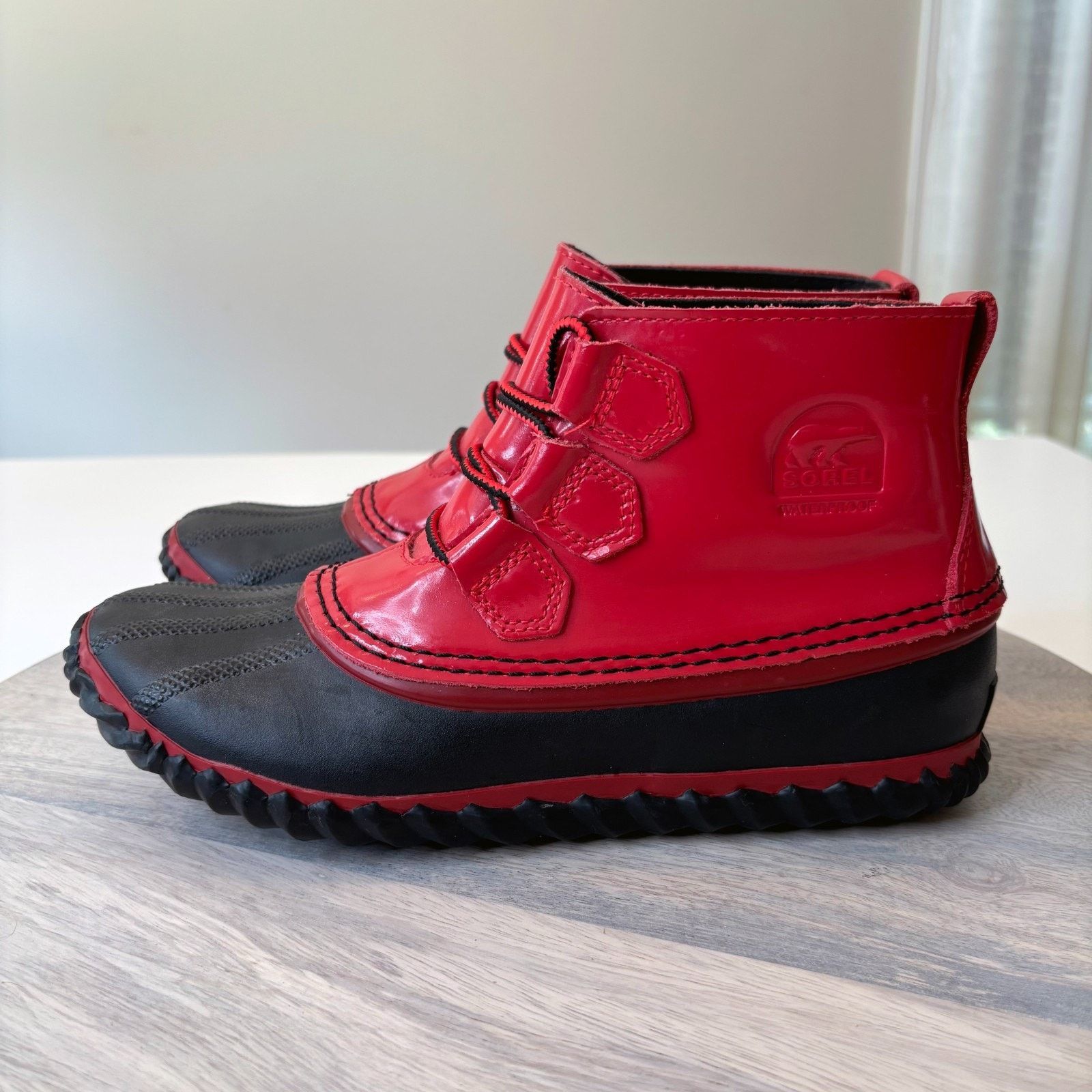 SOREL Sorel Red Duck Boots Waterproof Lace Up Snow Boots Sz 8 Size US 8 / IT 38 - 3 Thumbnail