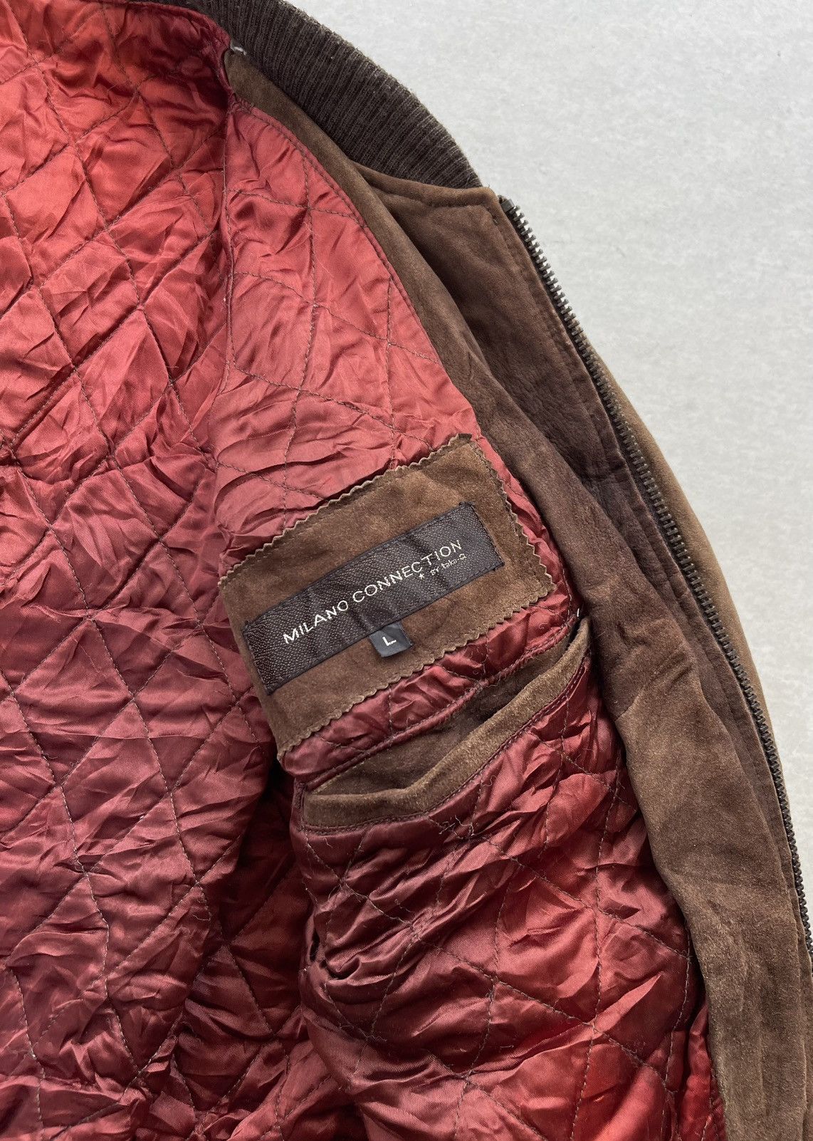 Japanese Brand 🔥 Milano Connection by Taka Q Goatskin Leather Bomber Jacket Size US L / EU 52-54 / 3 - 9 Thumbnail