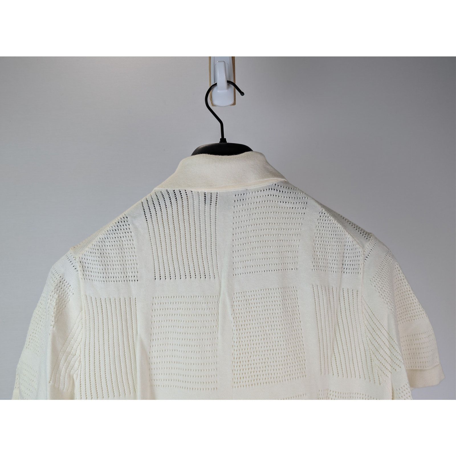 Vince o1rshd1 CC20 Patchwork Pointelle Short-Sleeve Sweater Cream Size US S / EU 44-46 / 1 - 10 Thumbnail