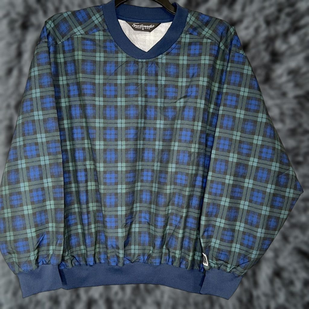 Vintage VINTAGE Sportsmaster Jacket Pullover V-Neck Plaid Lightweight Nylon All Seasons Size US M / EU 48-50 / 2 - 1 Thumbnail